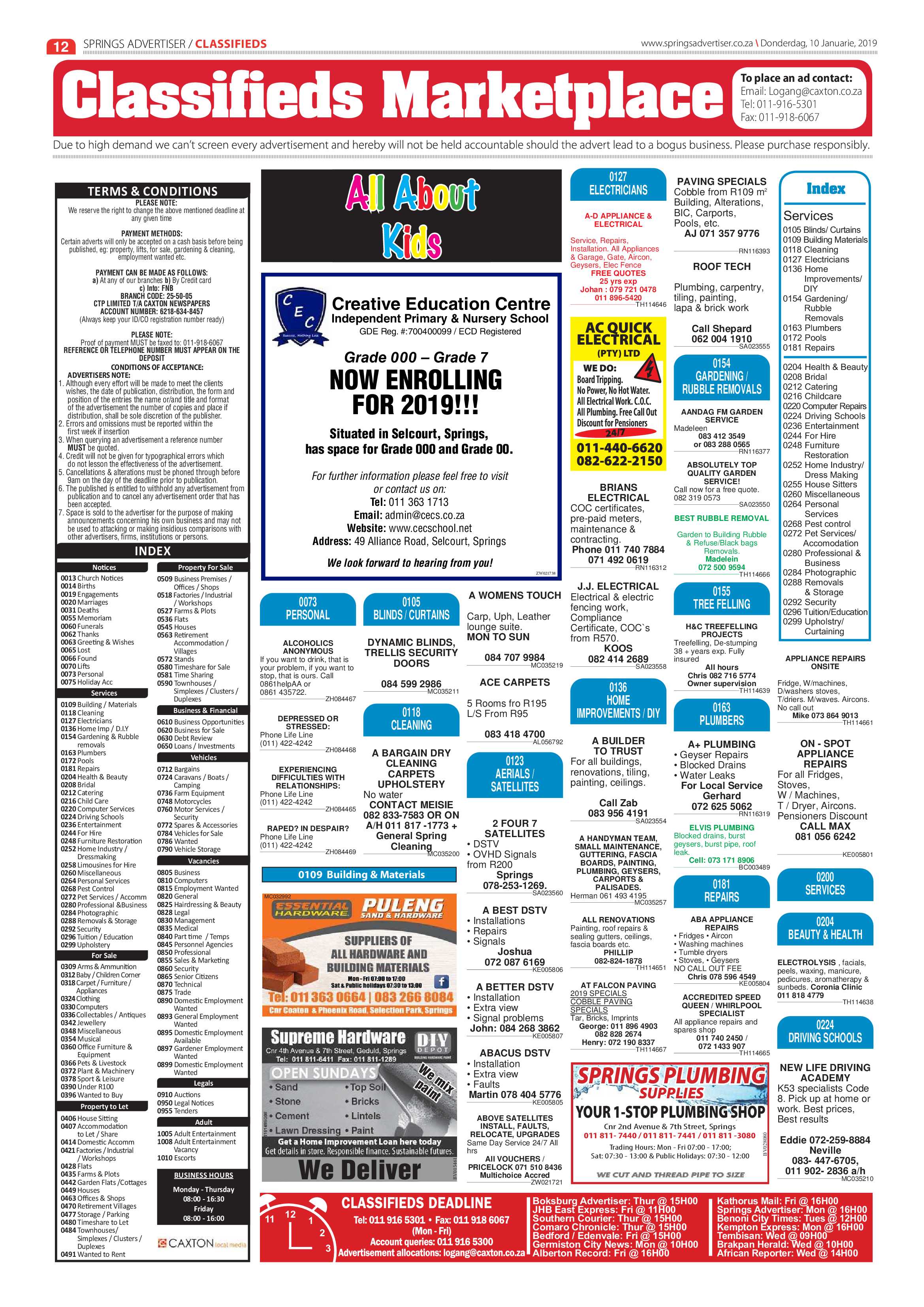 Springs Advertiser 10 January 2019 page 12