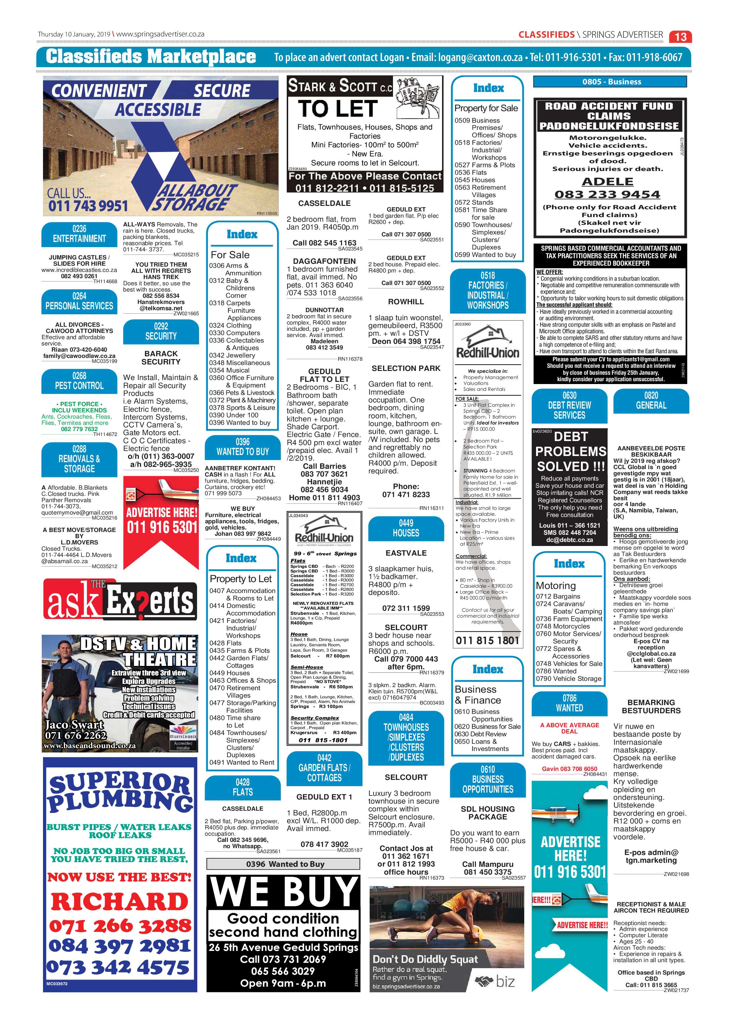 Springs Advertiser 10 January 2019 page 13