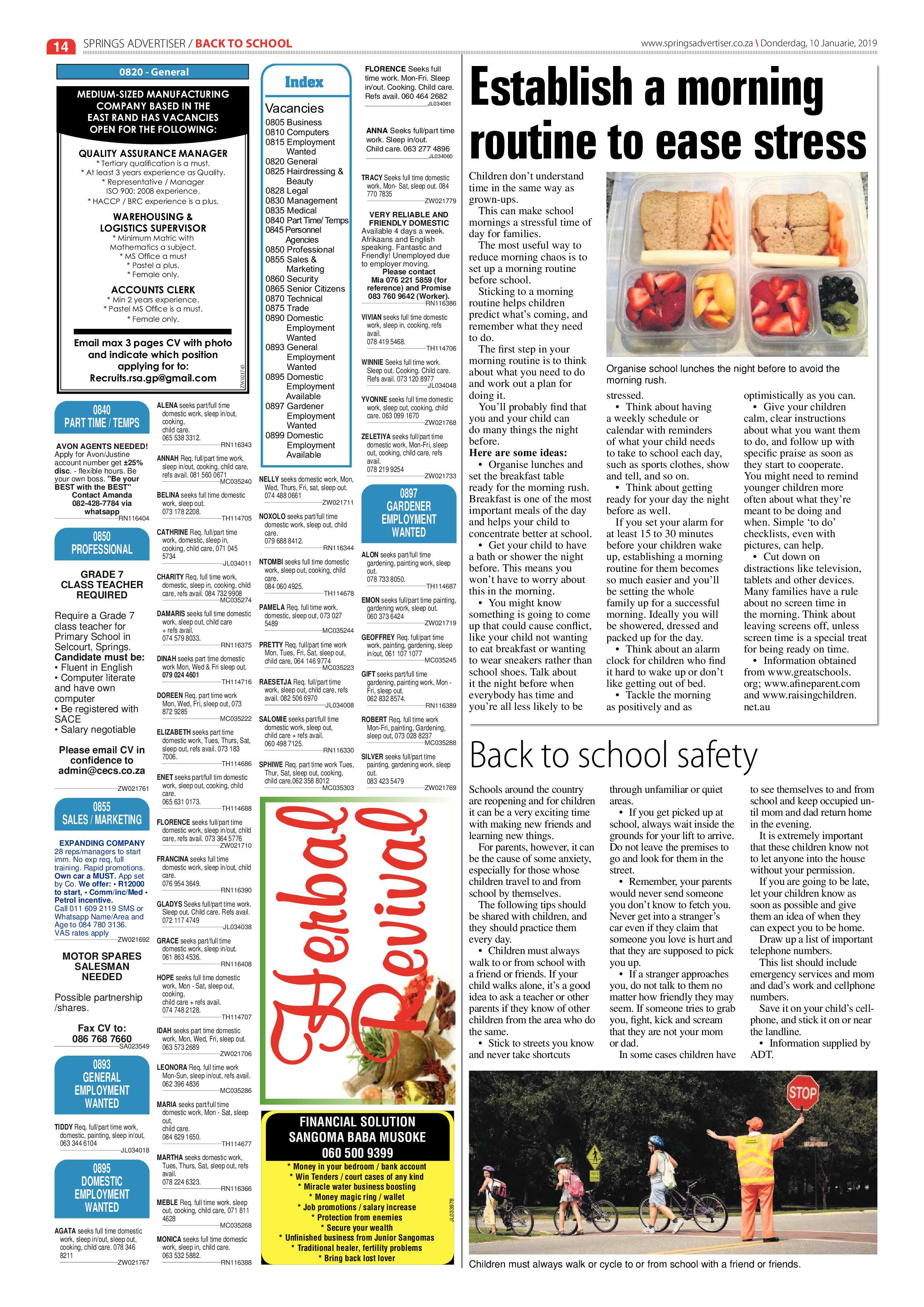 Springs Advertiser 10 January 2019 page 14