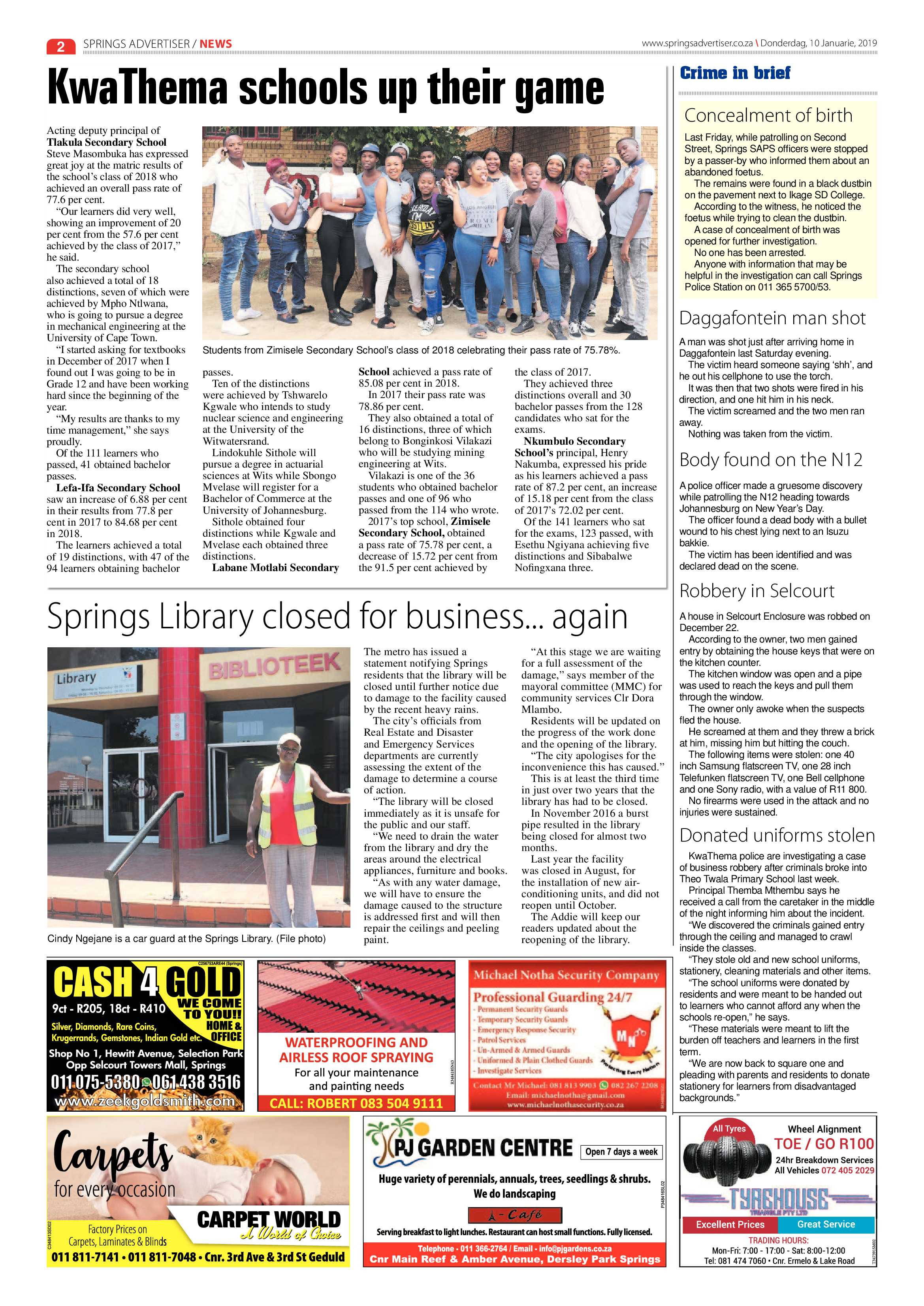 Springs Advertiser 10 January 2019 page 2