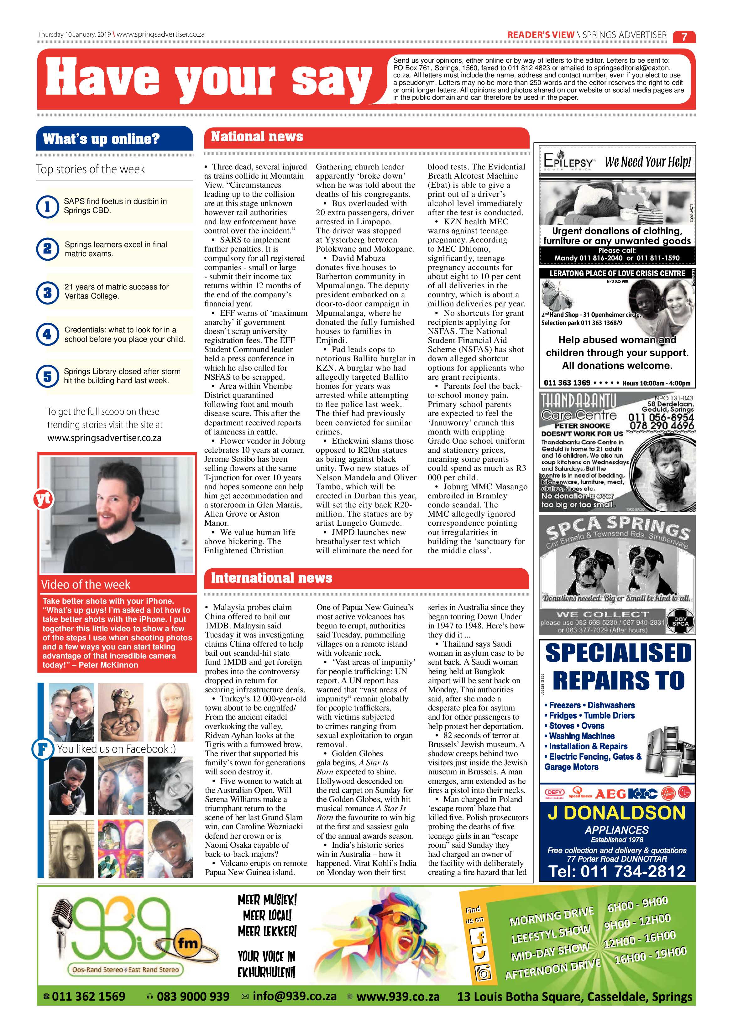Springs Advertiser 10 January 2019 page 7