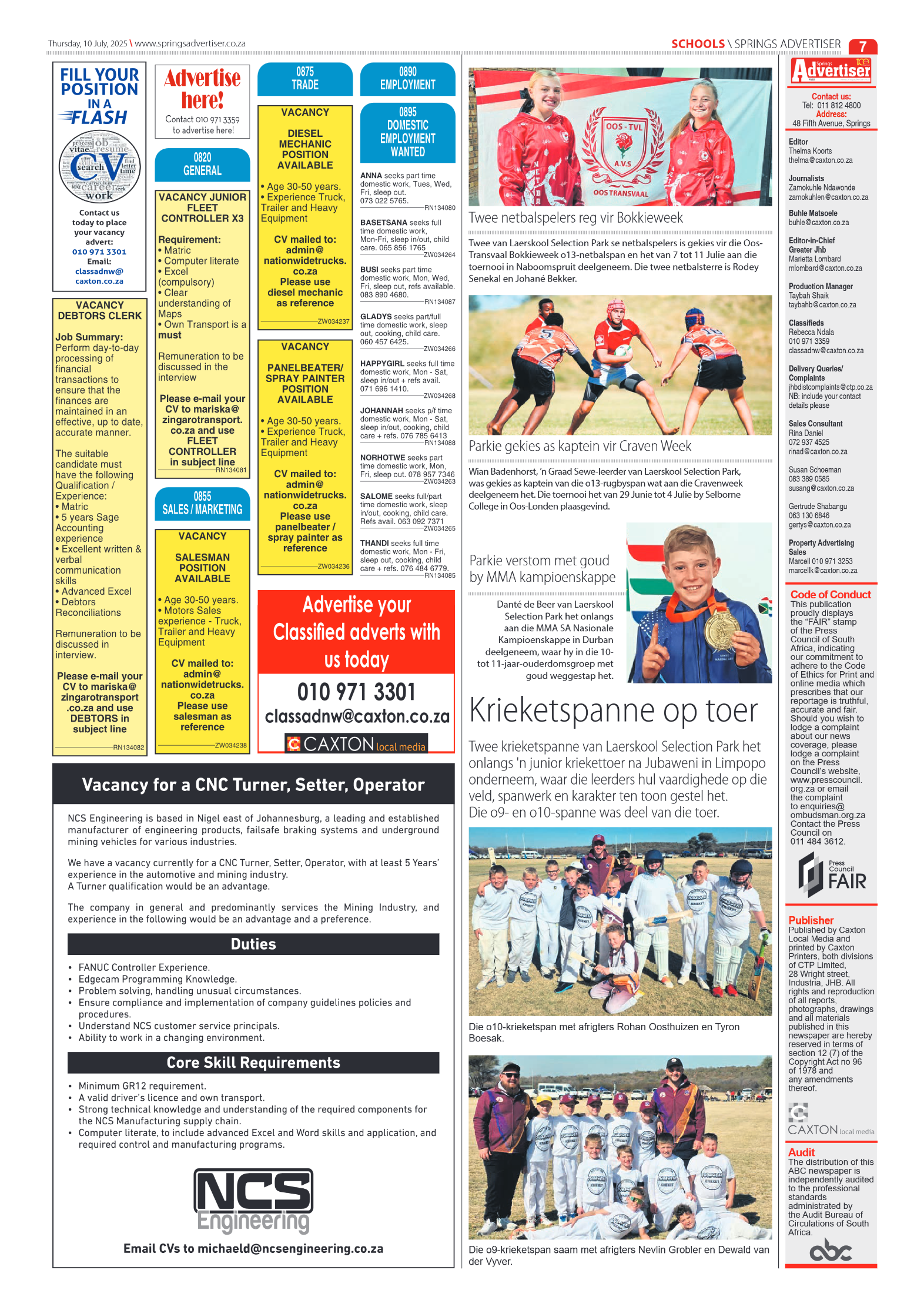 Springs Advertiser 10 July 2025 page 9