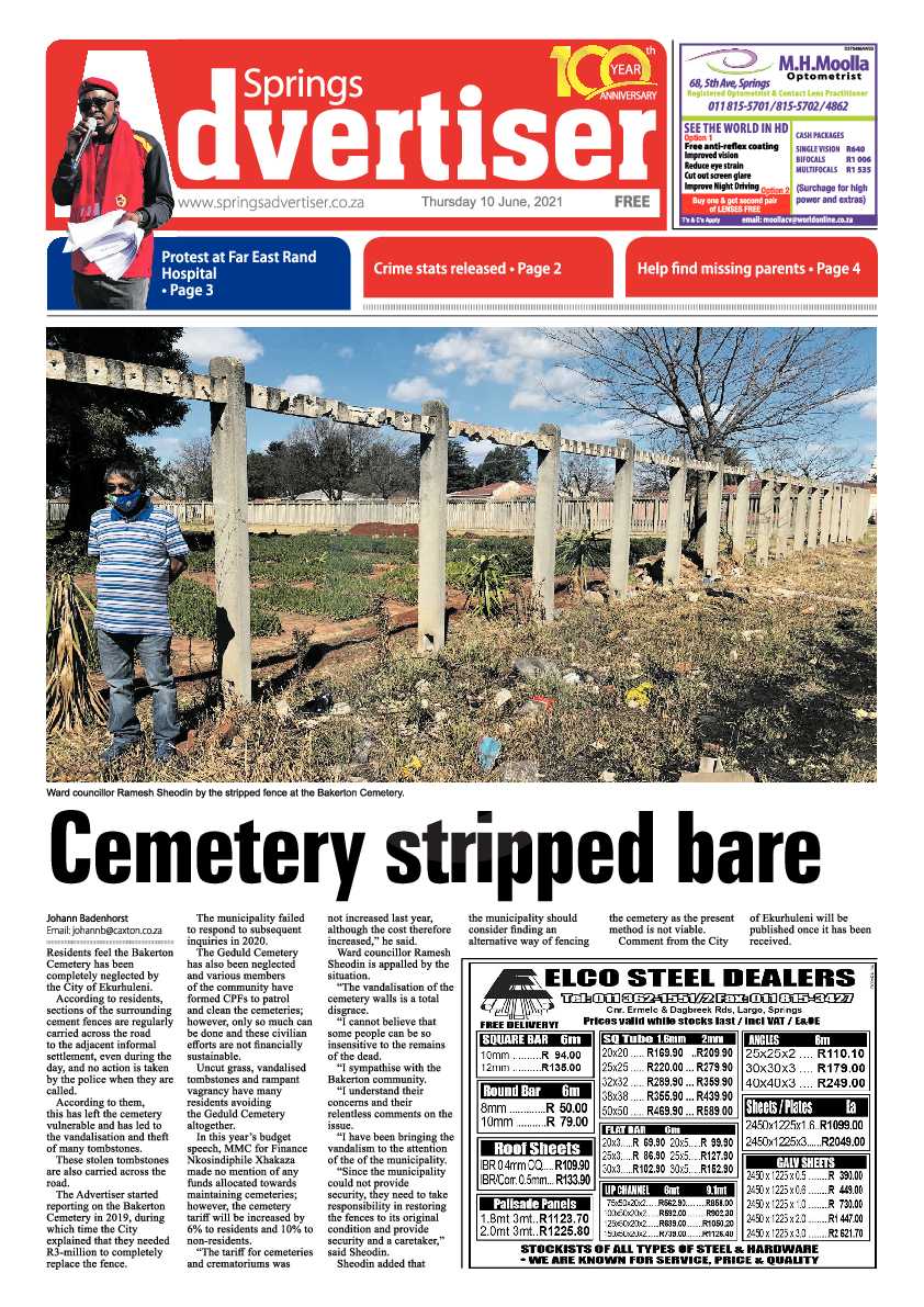 Springs Advertiser 10 June 2021 page 1