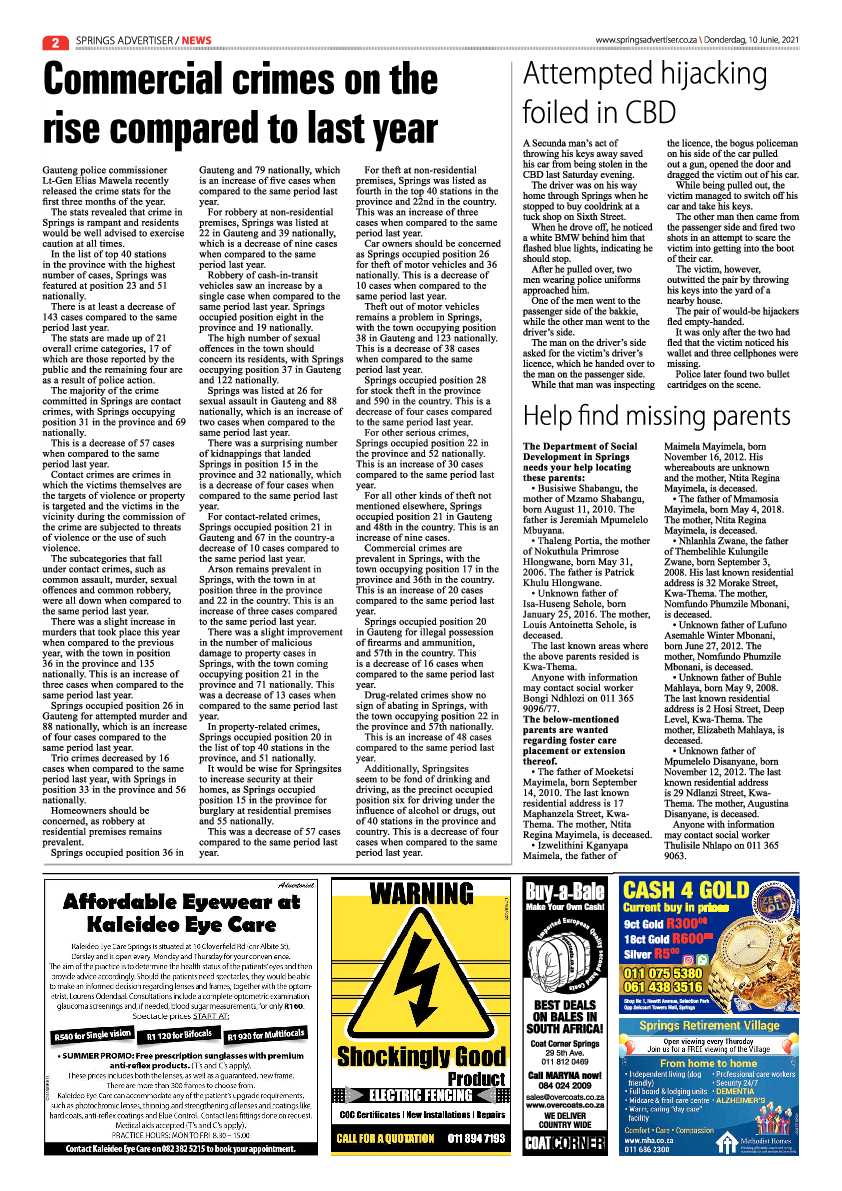Springs Advertiser 10 June 2021 page 2