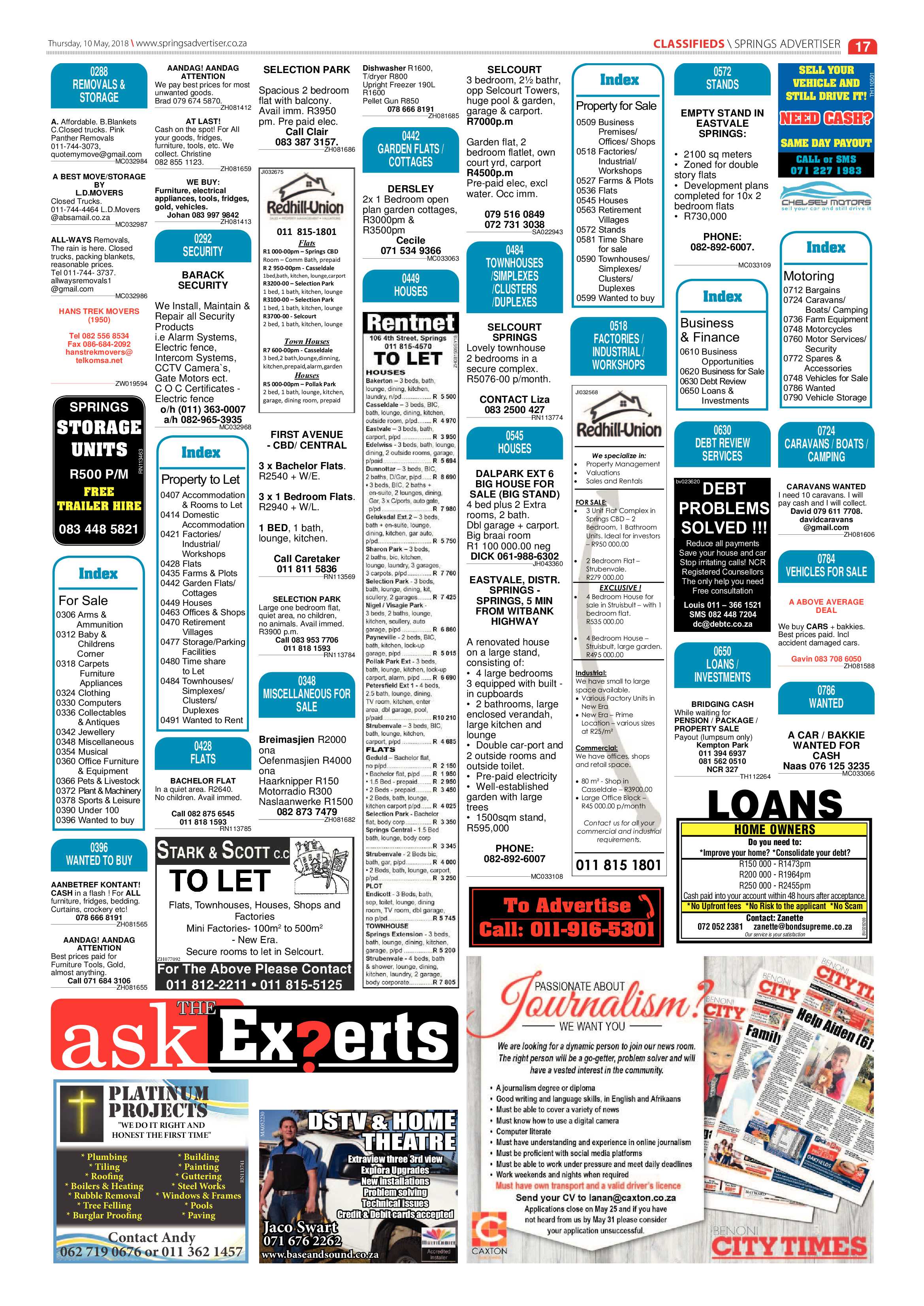 Springs Advertiser 10 May 2018 page 17