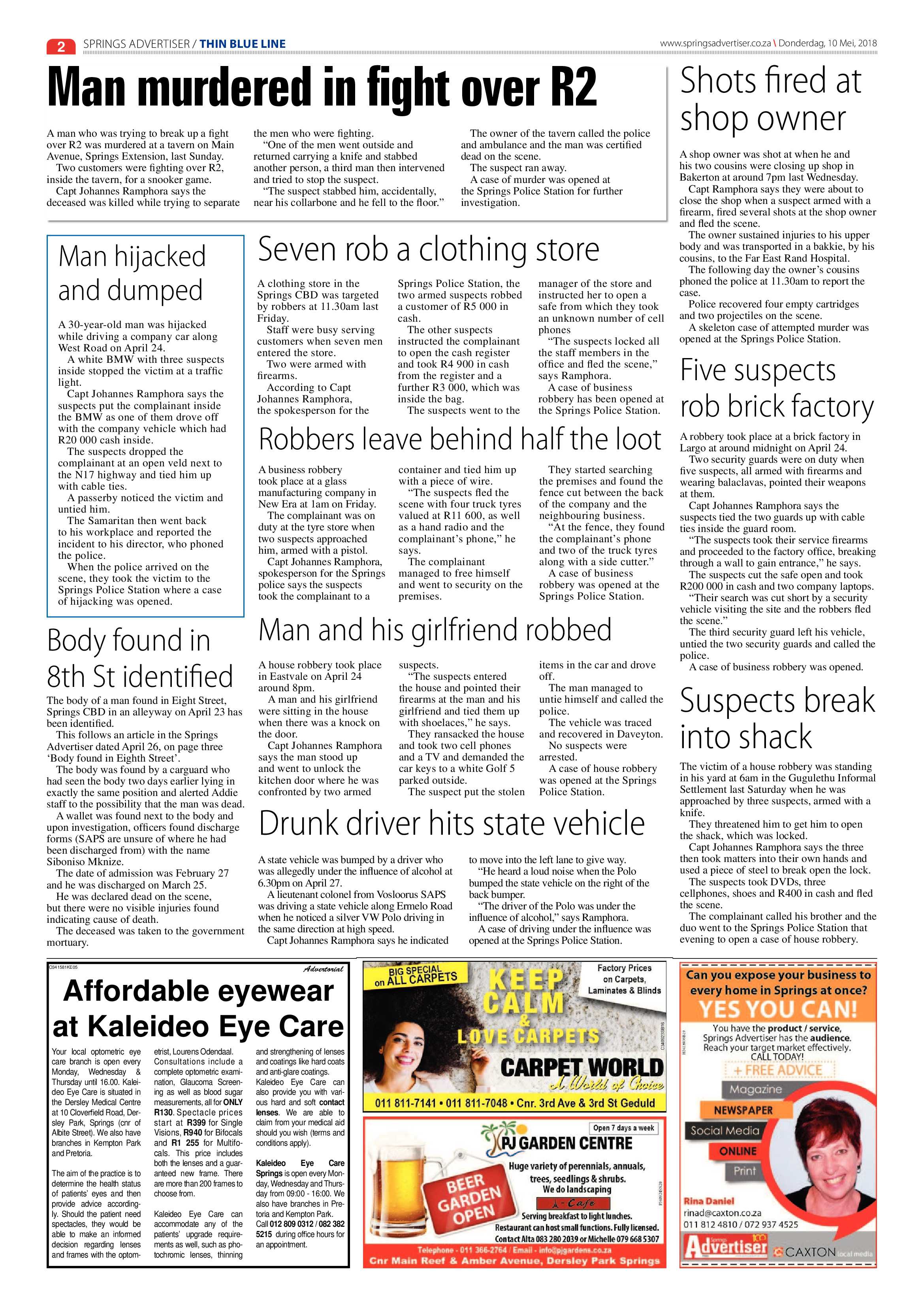 Springs Advertiser 10 May 2018 page 2