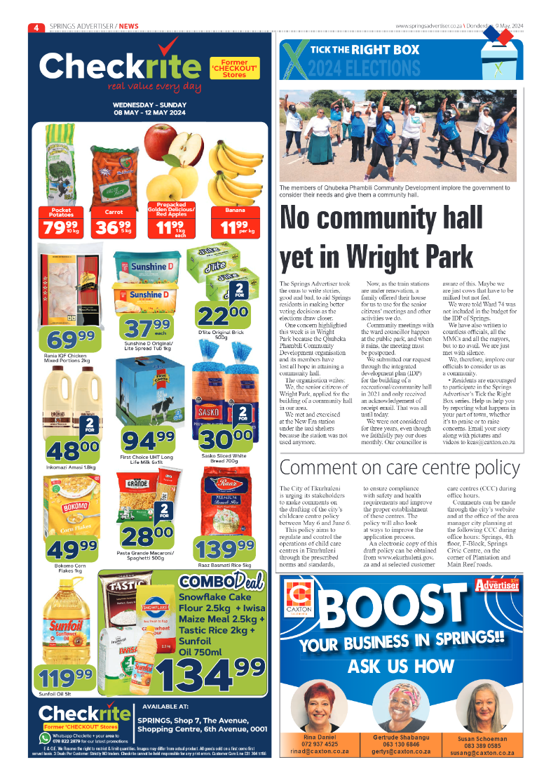Springs Advertiser 10 May 2024 page 4