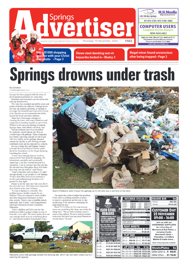 Springs Advertiser 10 Nov 2022 page 1