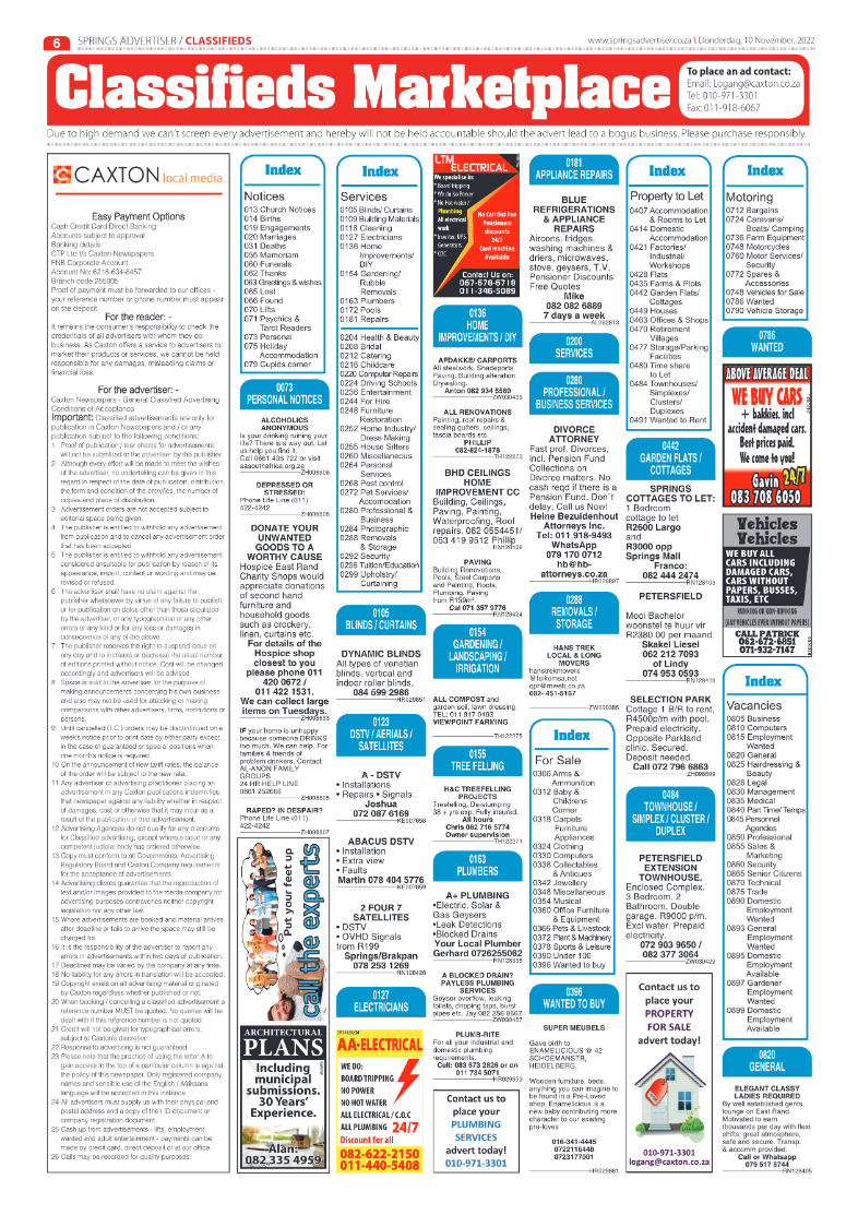 Springs Advertiser 10 Nov 2022 page 6