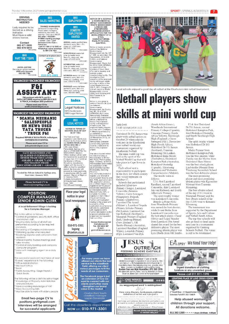 Springs Advertiser 10 Nov 2022 page 7