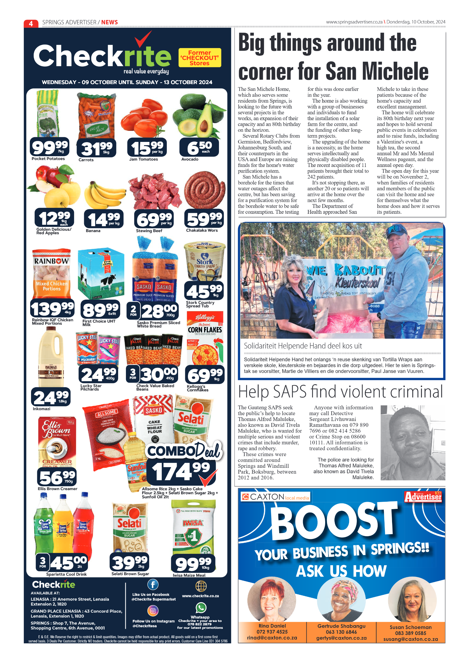 Springs Advertiser 10 October 2024 page 4