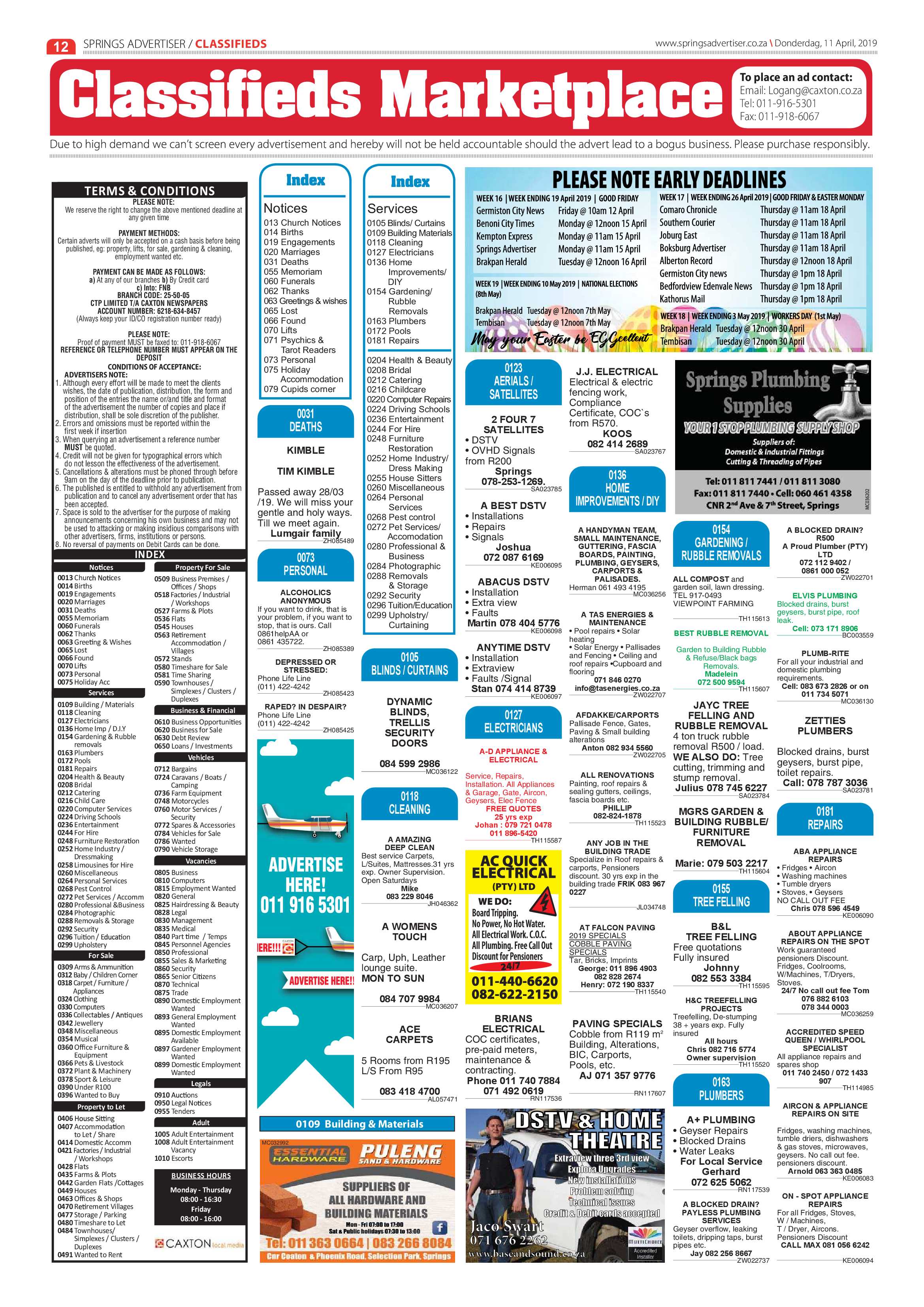 Springs Advertiser 11 April 2019 page 12