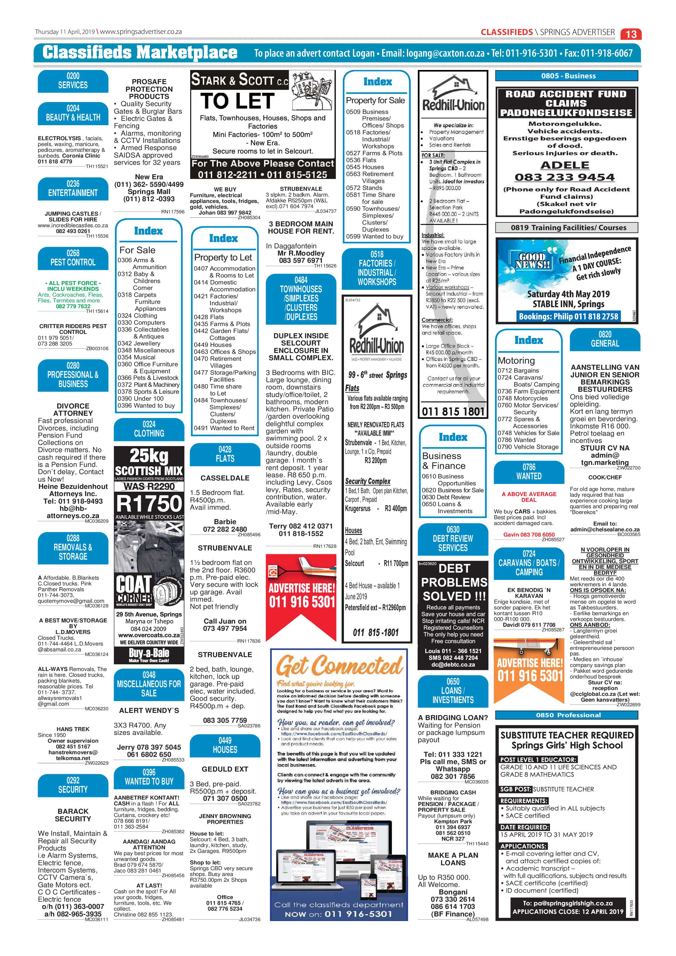 Springs Advertiser 11 April 2019 page 13
