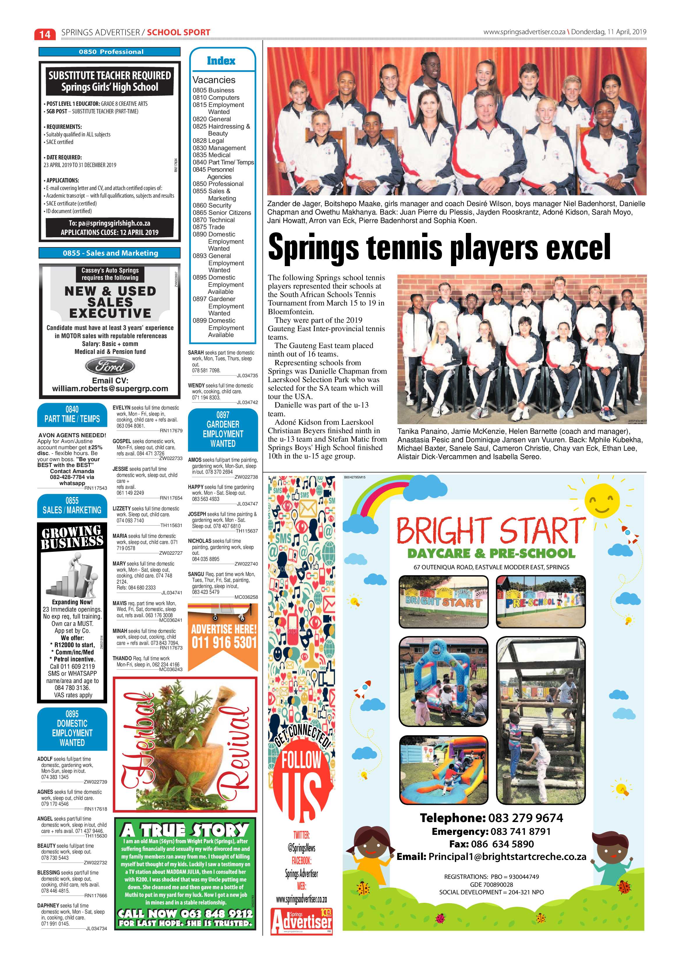 Springs Advertiser 11 April 2019 page 14