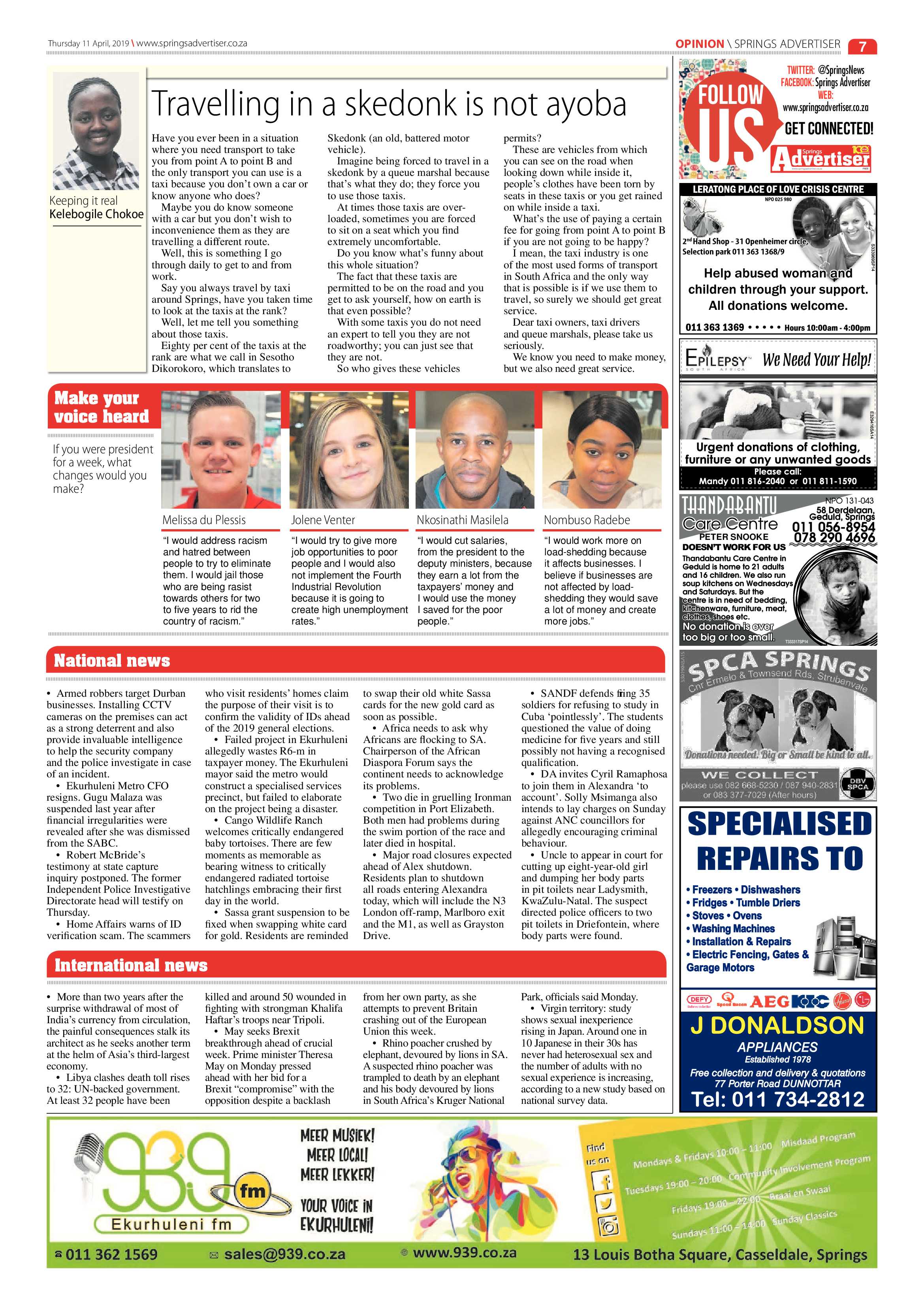 Springs Advertiser 11 April 2019 page 7