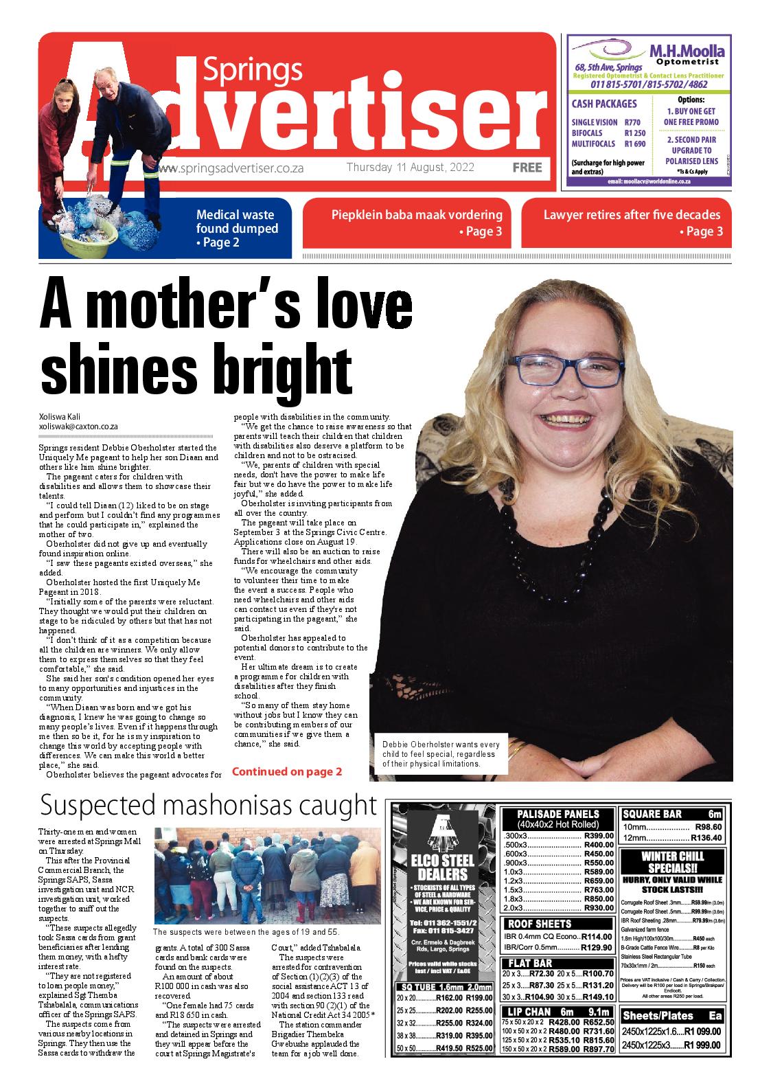 Springs Advertiser 11 August 2022 page 1