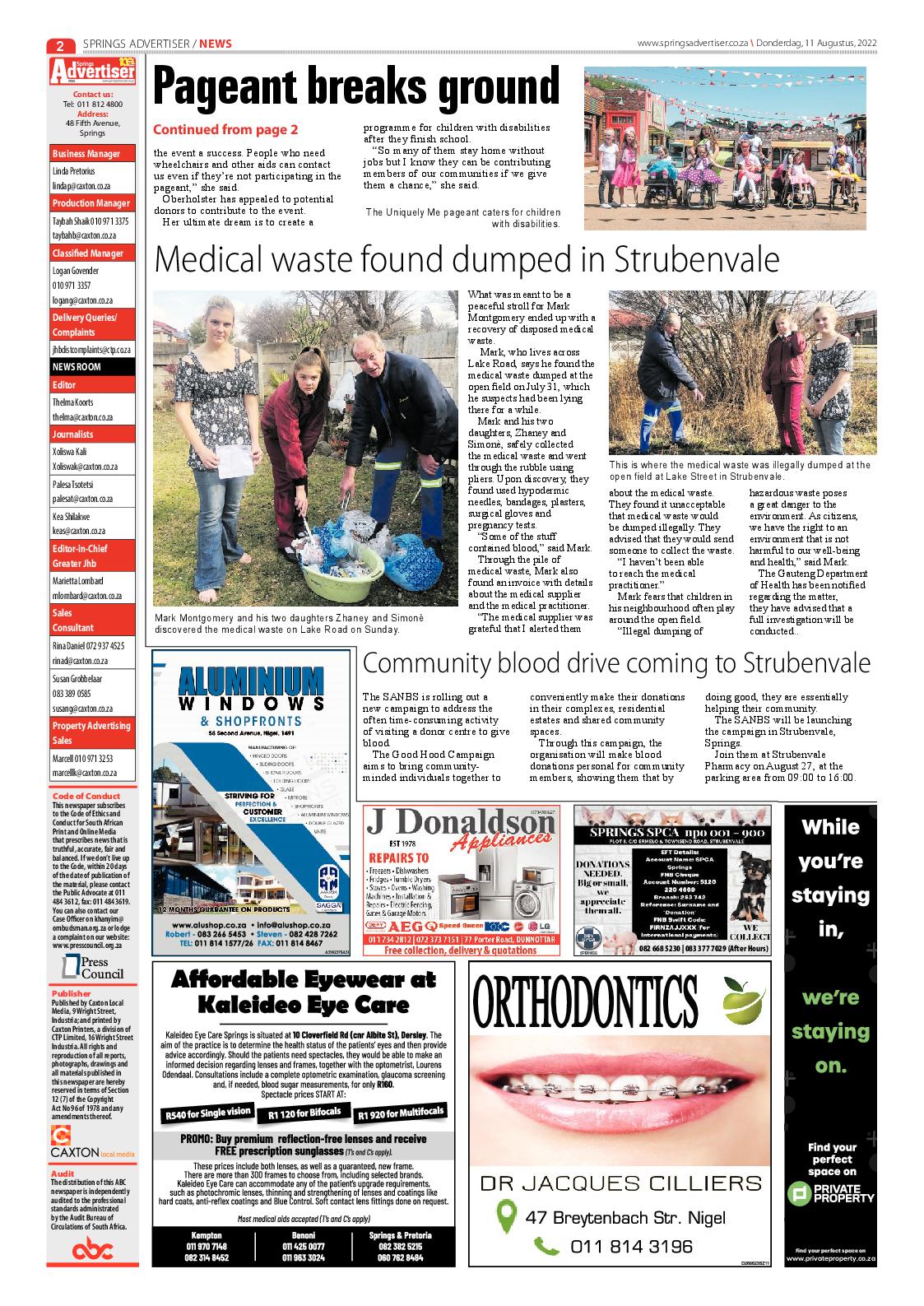 Springs Advertiser 11 August 2022 page 2