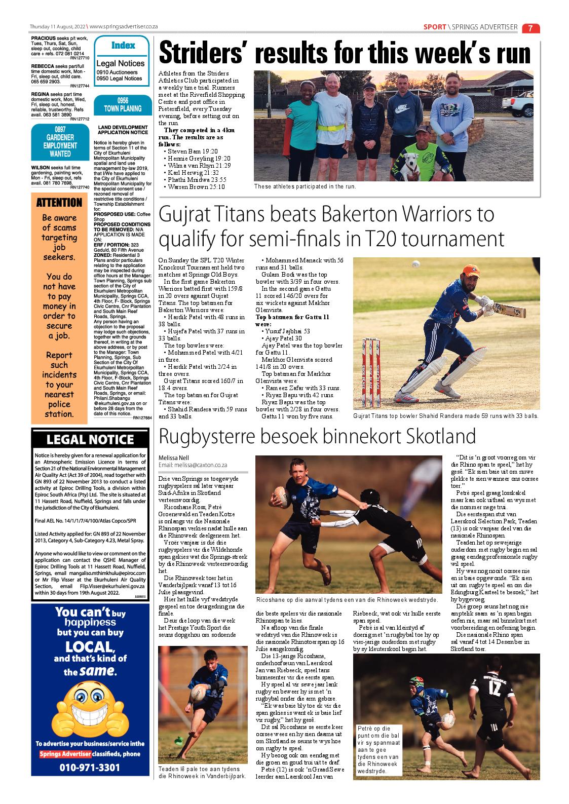 Springs Advertiser 11 August 2022 page 7