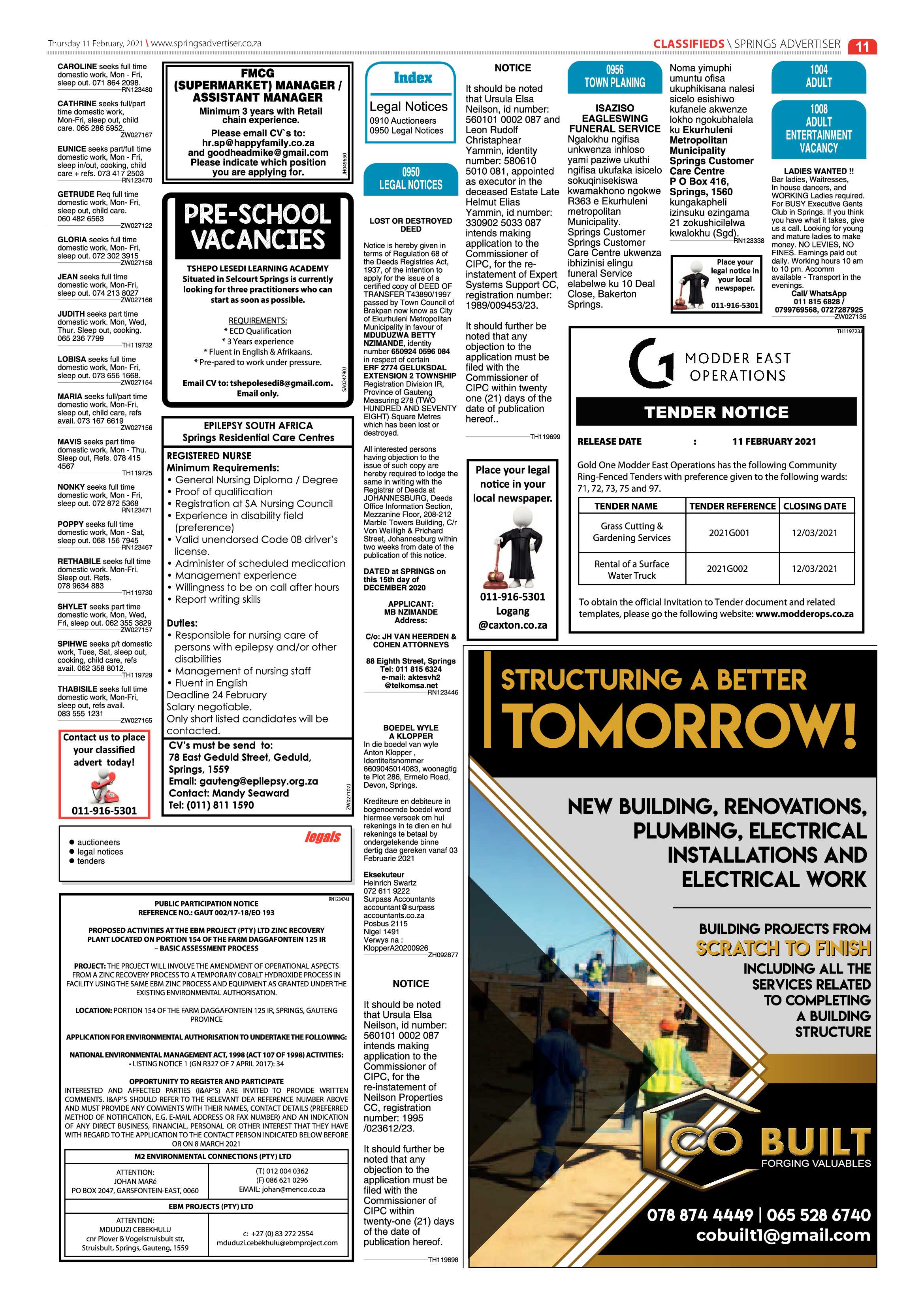 Springs Advertiser 11 February 2021 page 11