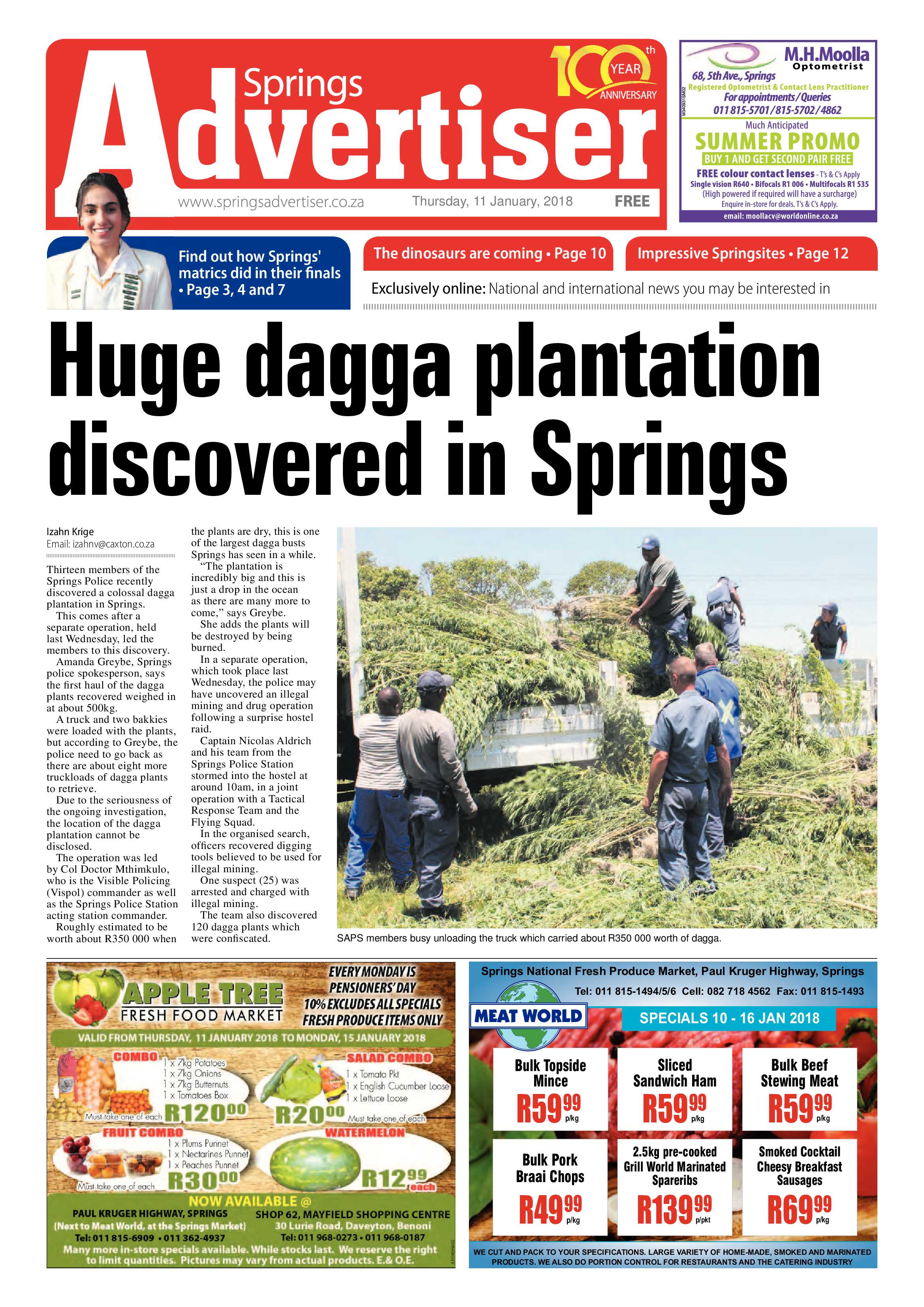 Springs Advertiser 11 January 2018 page 1