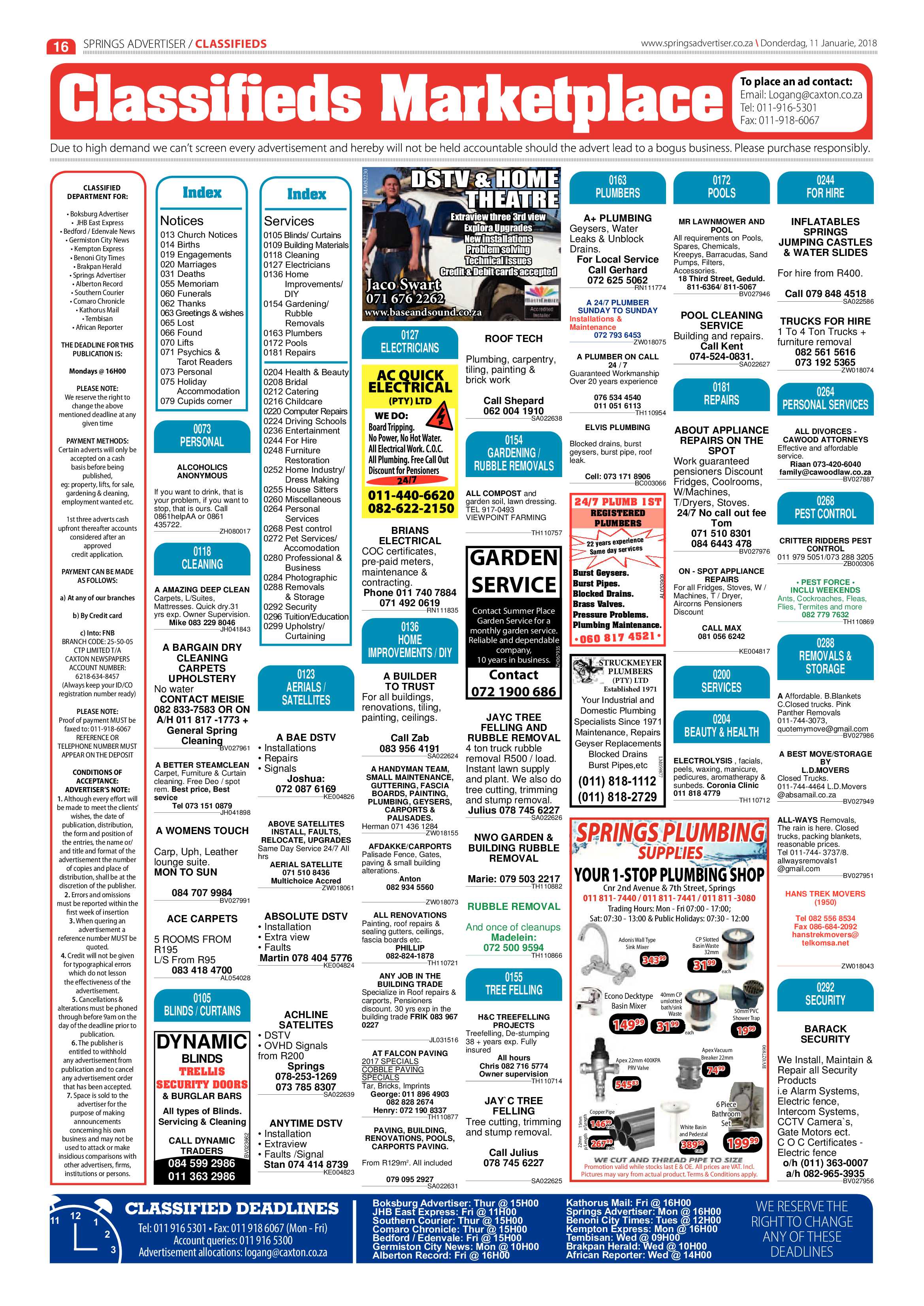 Springs Advertiser 11 January 2018 page 16