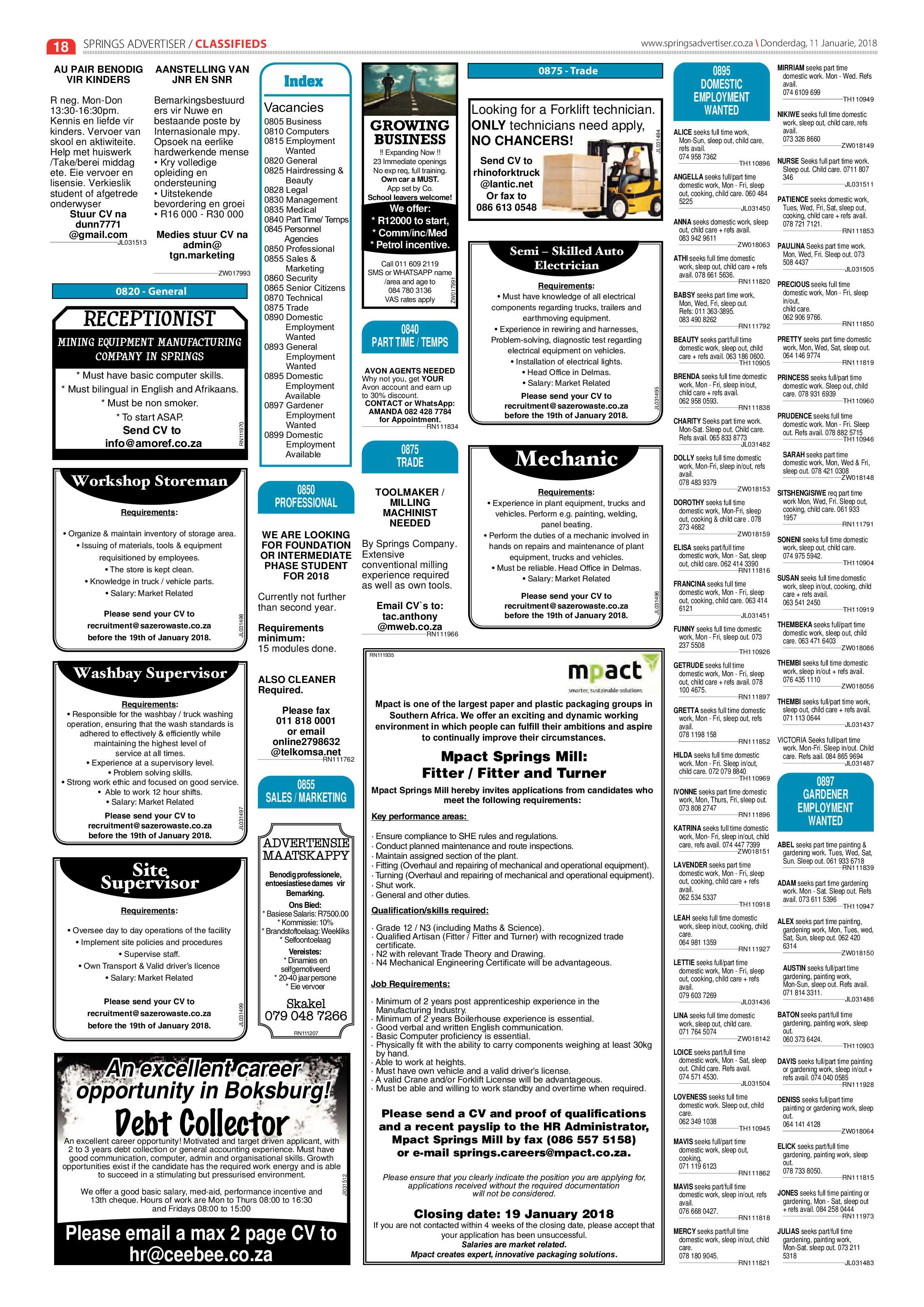 Springs Advertiser 11 January 2018 page 18
