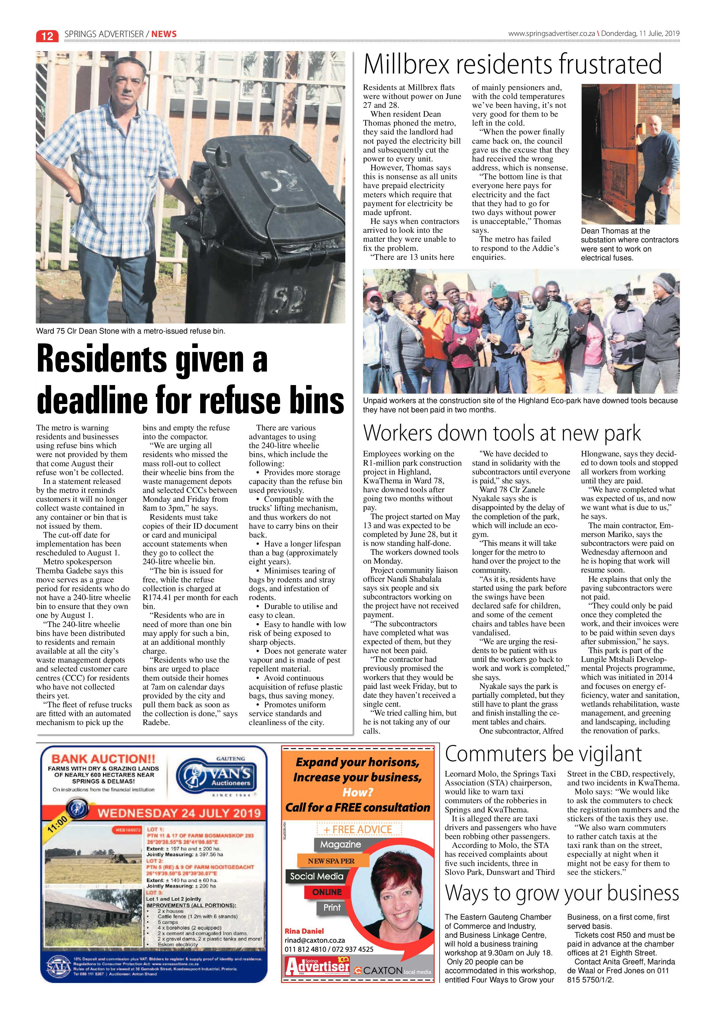 Springs Advertiser 11 July 2019 page 12