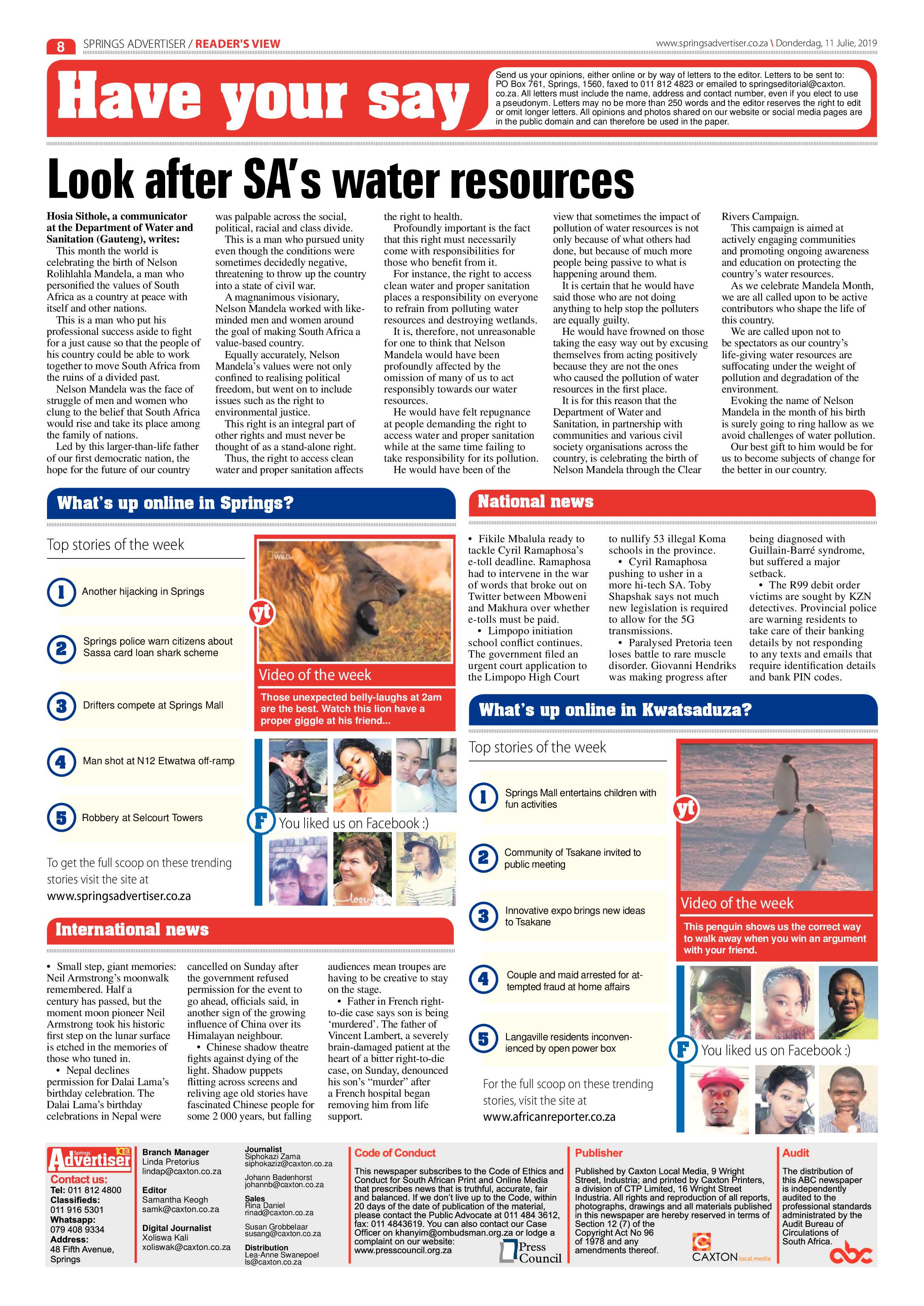 Springs Advertiser 11 July 2019 page 8