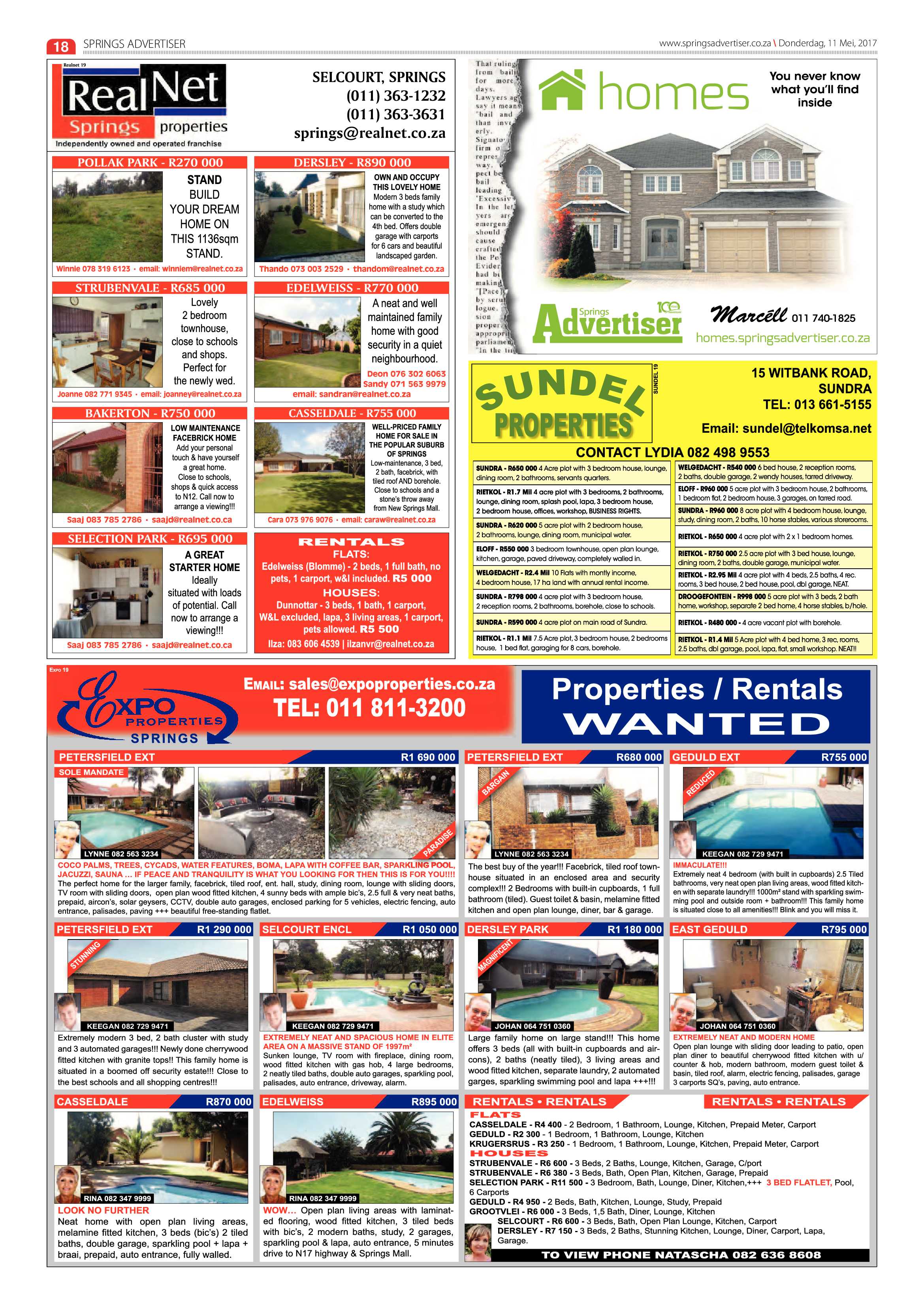 Springs Advertiser 11 May 2017 page 18