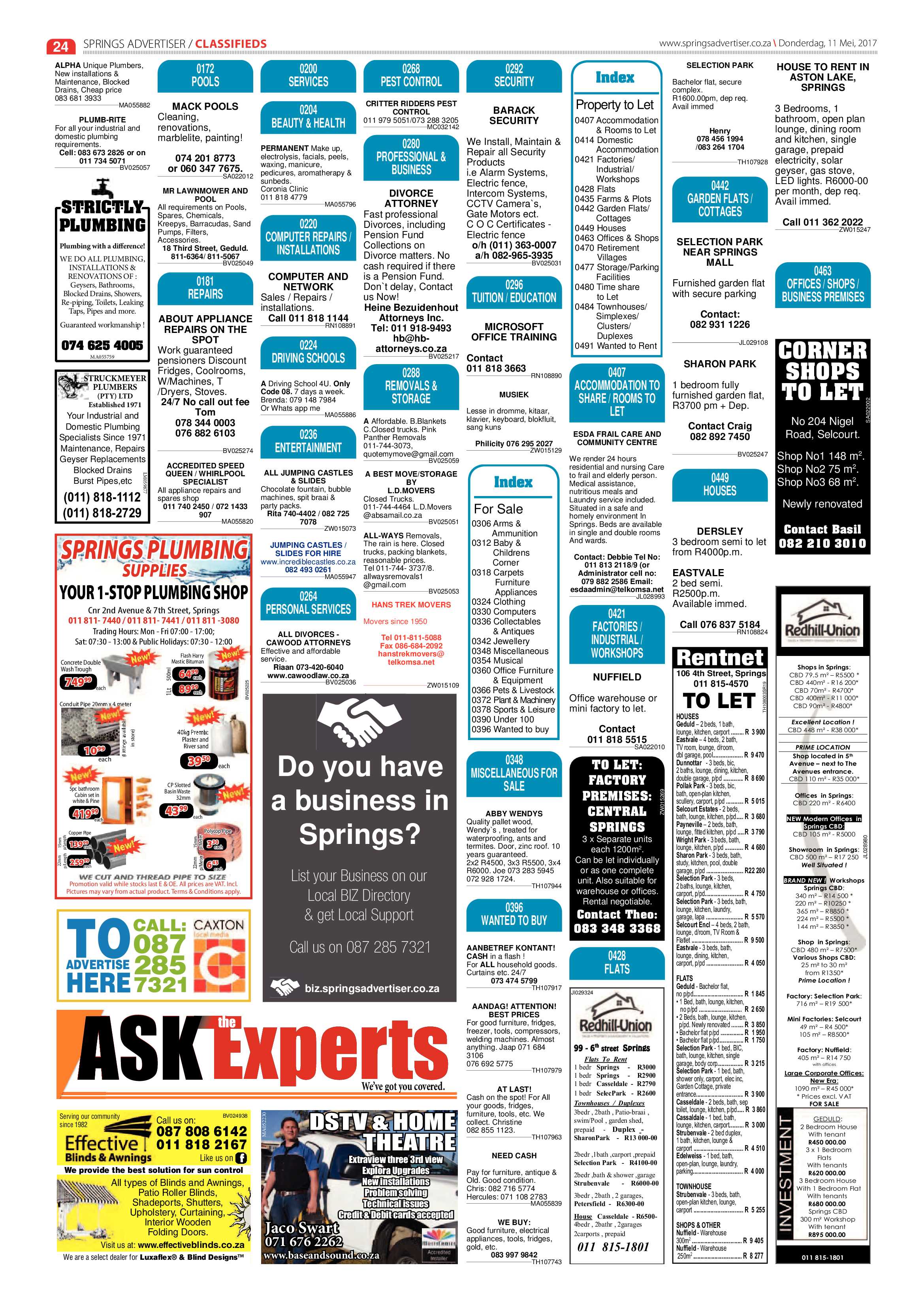 Springs Advertiser 11 May 2017 page 24