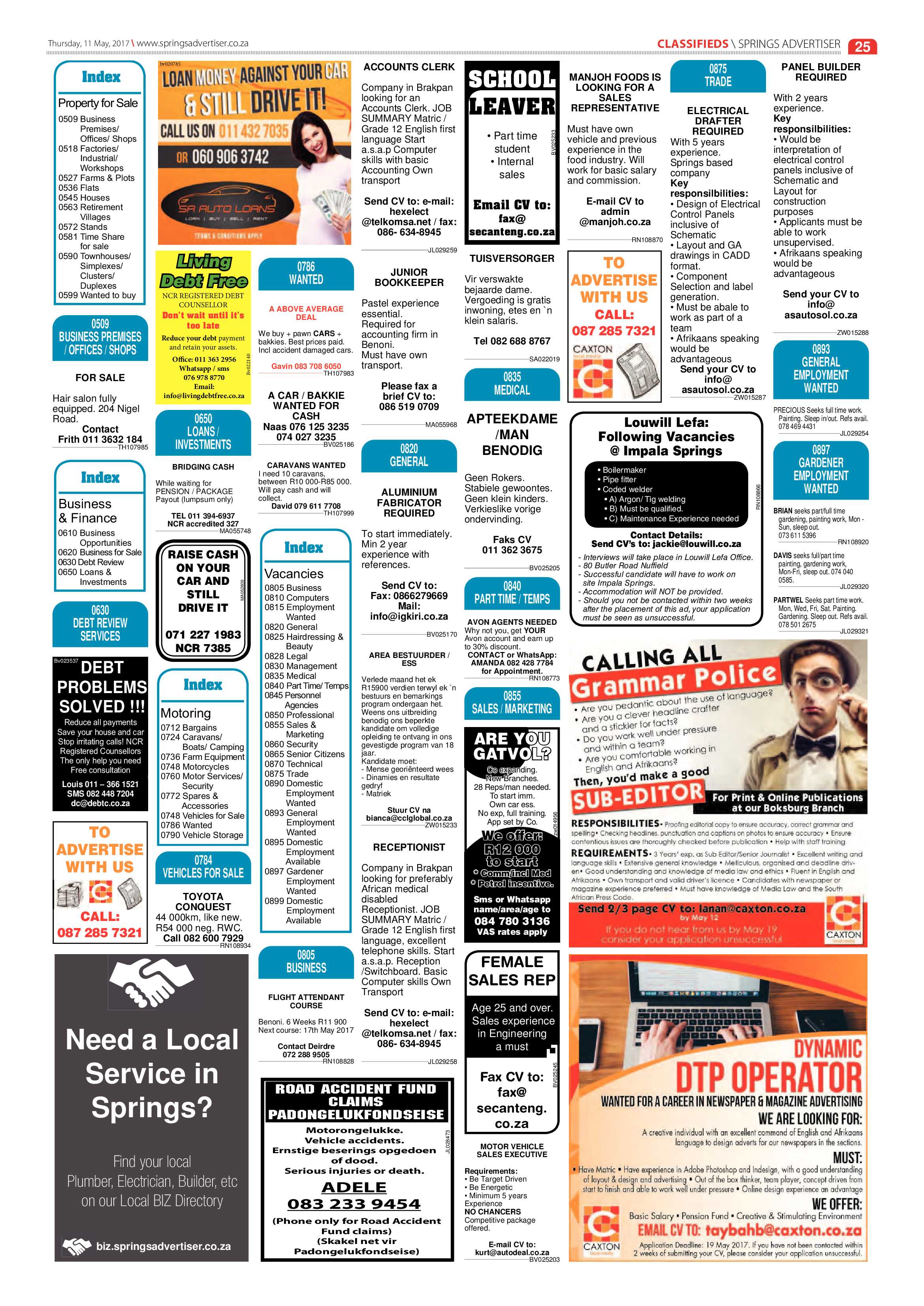 Springs Advertiser 11 May 2017 page 25