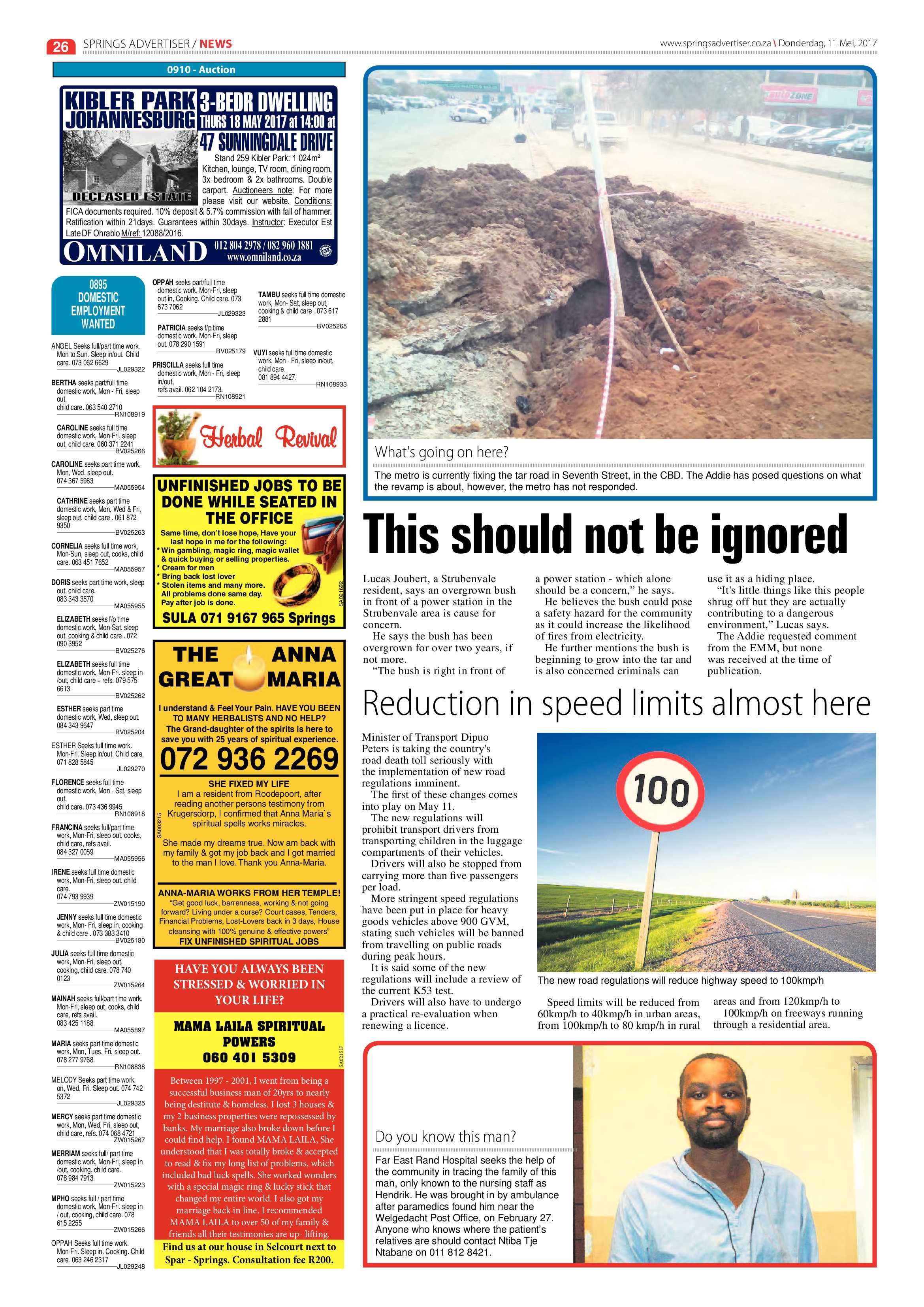 Springs Advertiser 11 May 2017 page 26