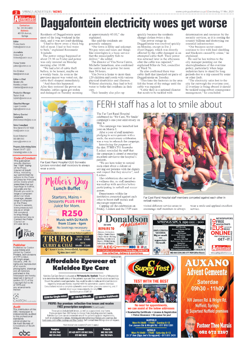 Springs Advertiser 11 May 2023 page 2