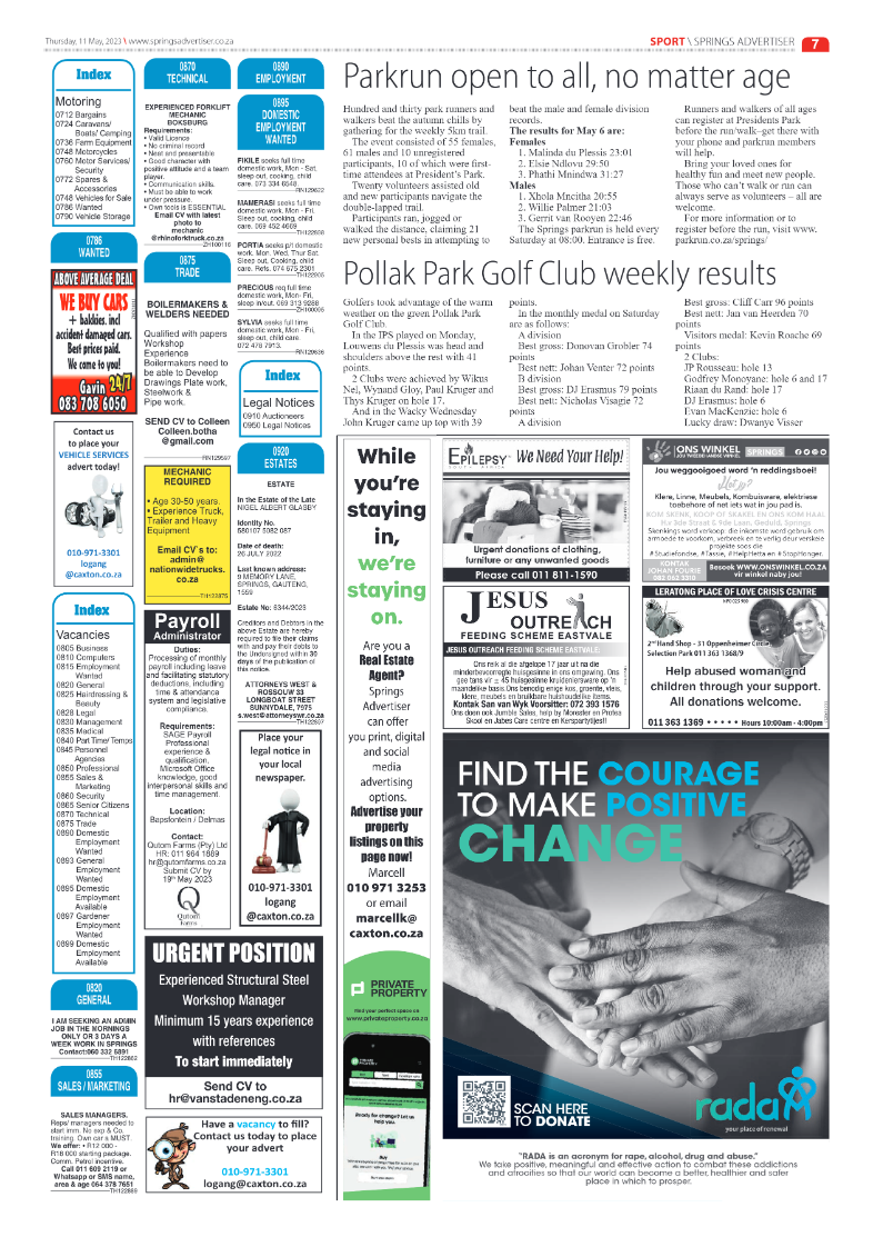Springs Advertiser 11 May 2023 page 7