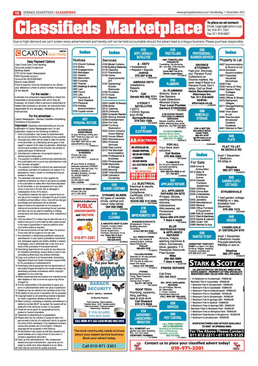 Springs Advertiser 11 November 2021 page 10