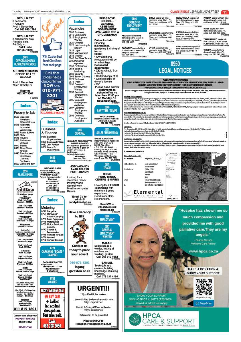 Springs Advertiser 11 November 2021 page 11
