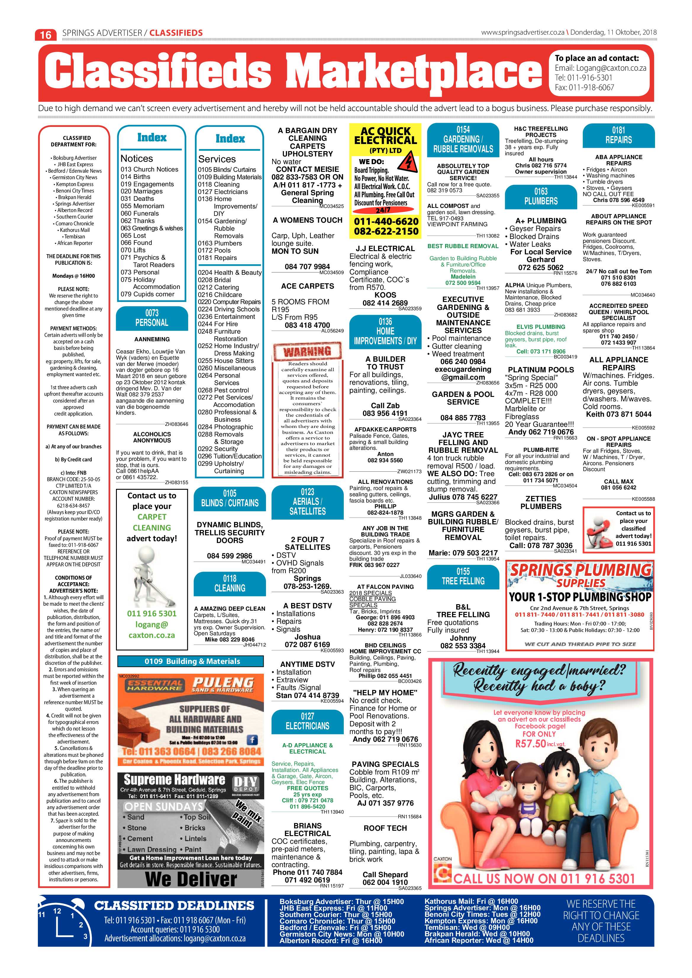Springs Advertiser 11 October 2018 page 16