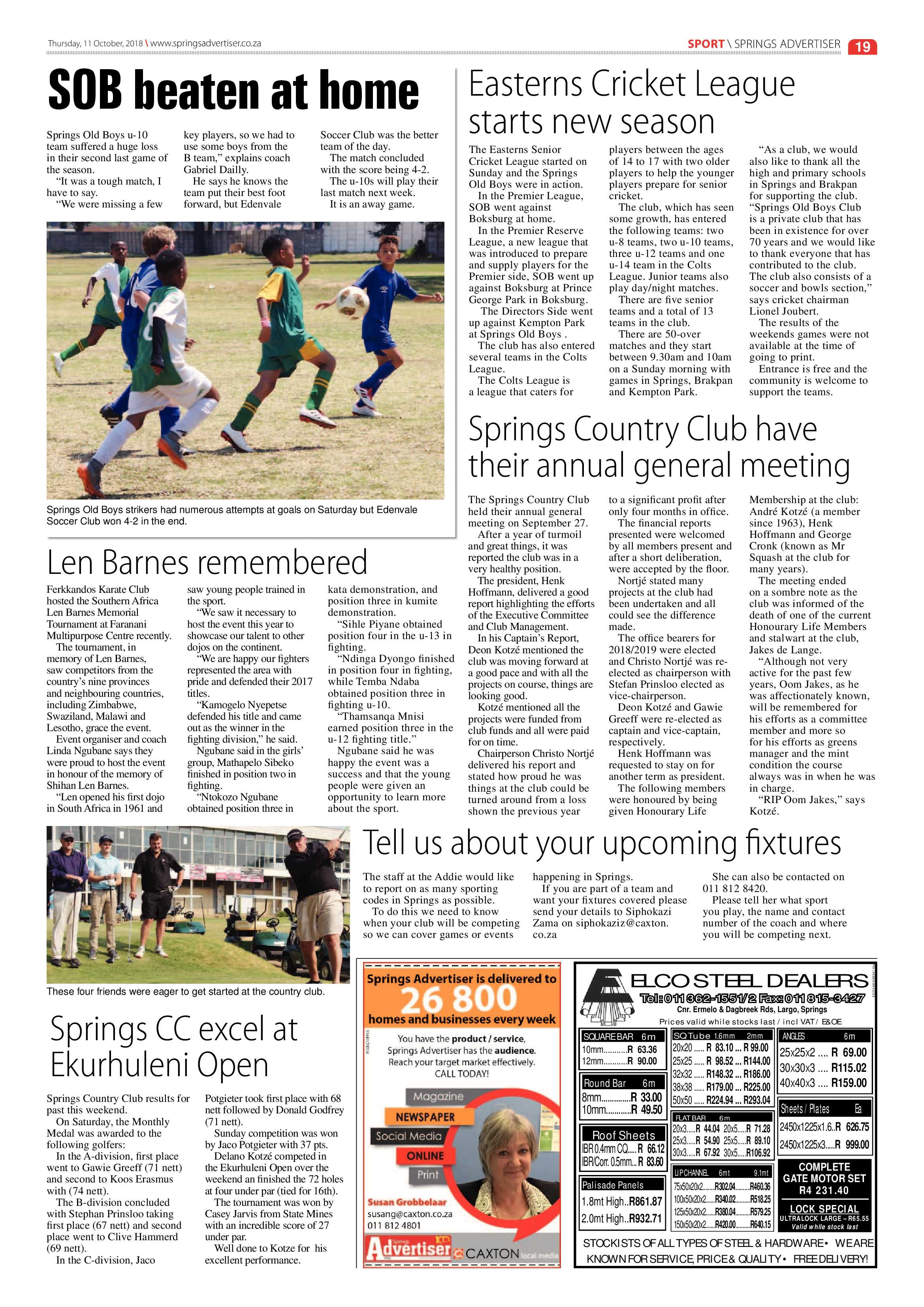 Springs Advertiser 11 October 2018 page 19