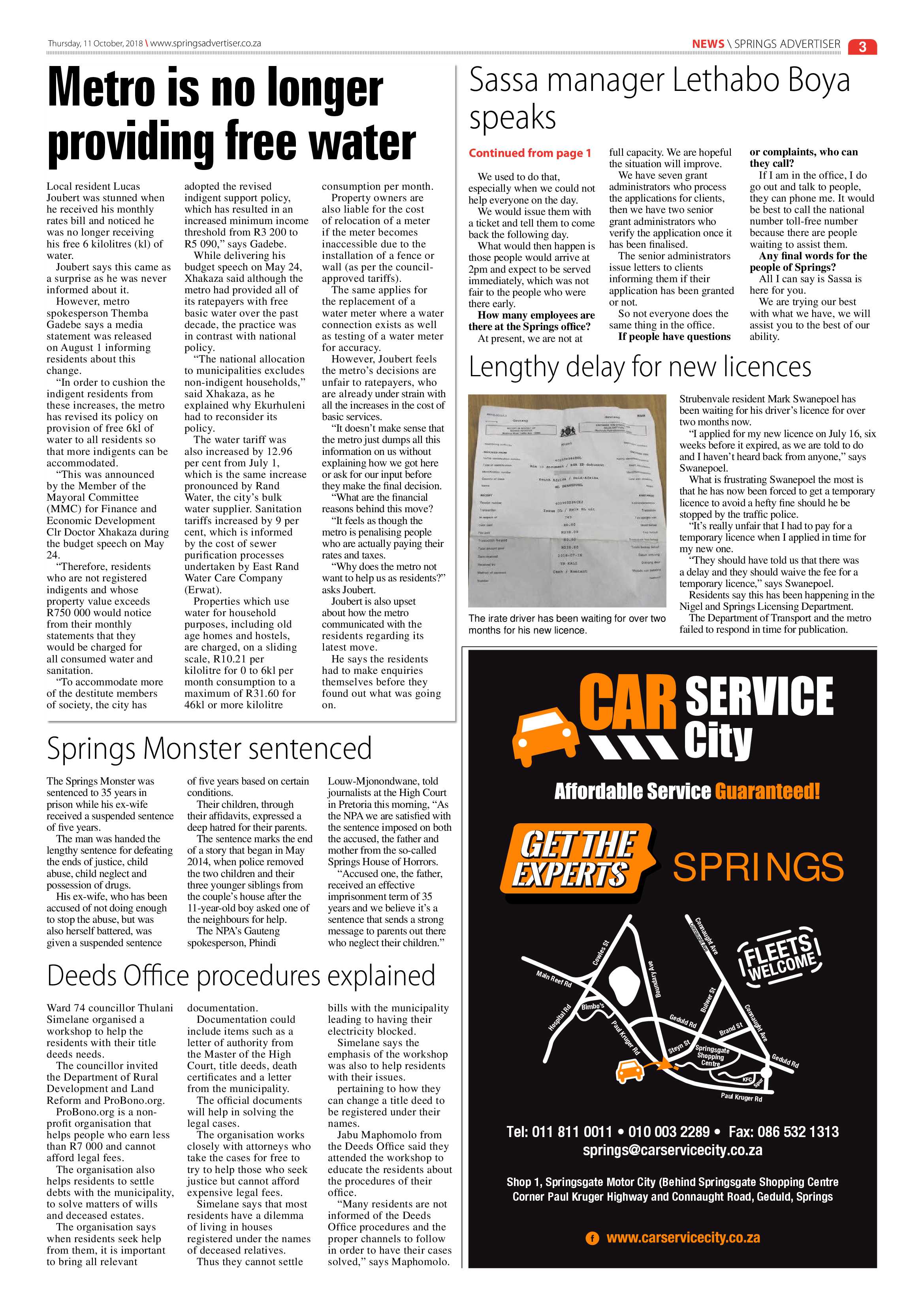 Springs Advertiser 11 October 2018 page 3