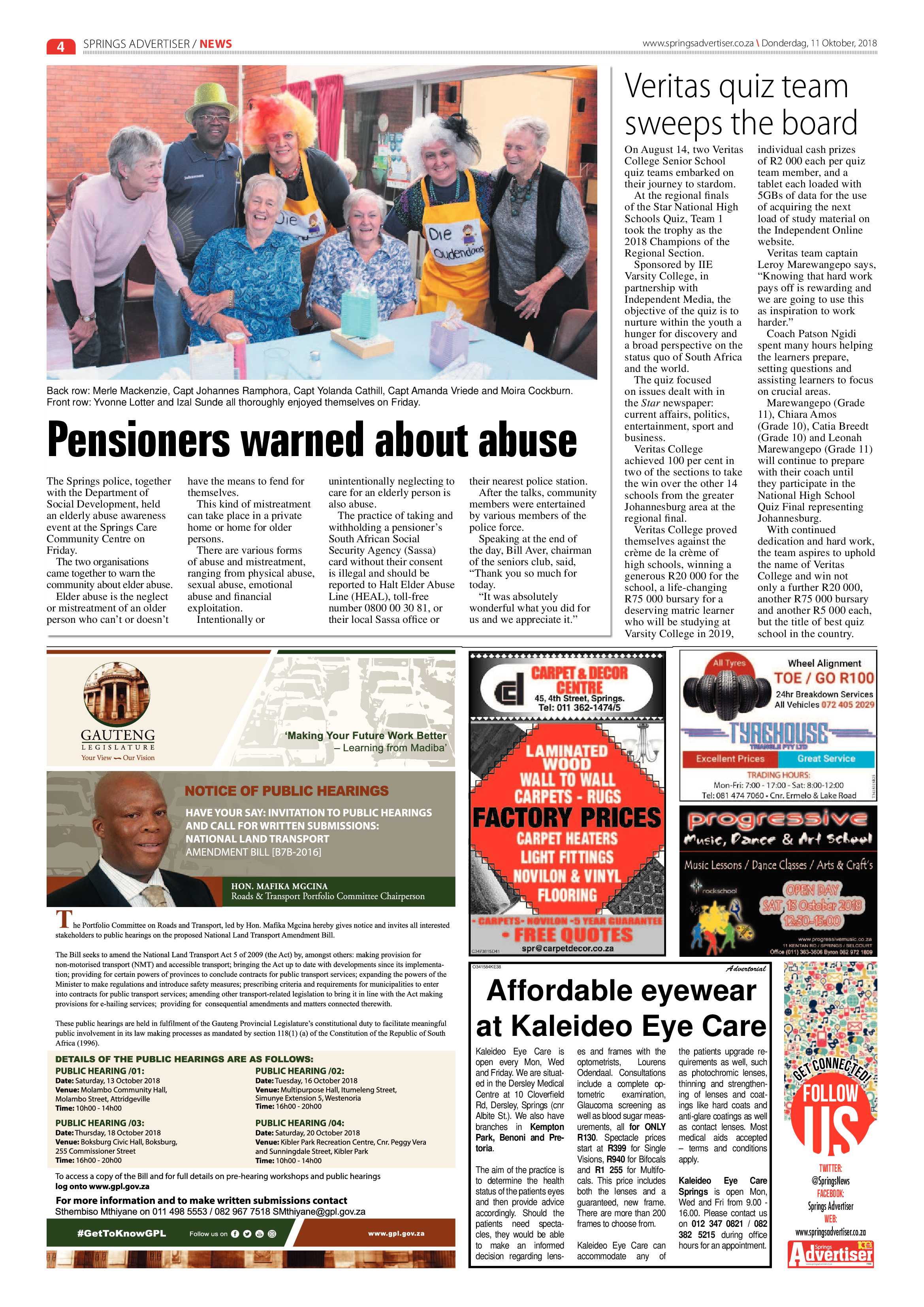 Springs Advertiser 11 October 2018 page 4