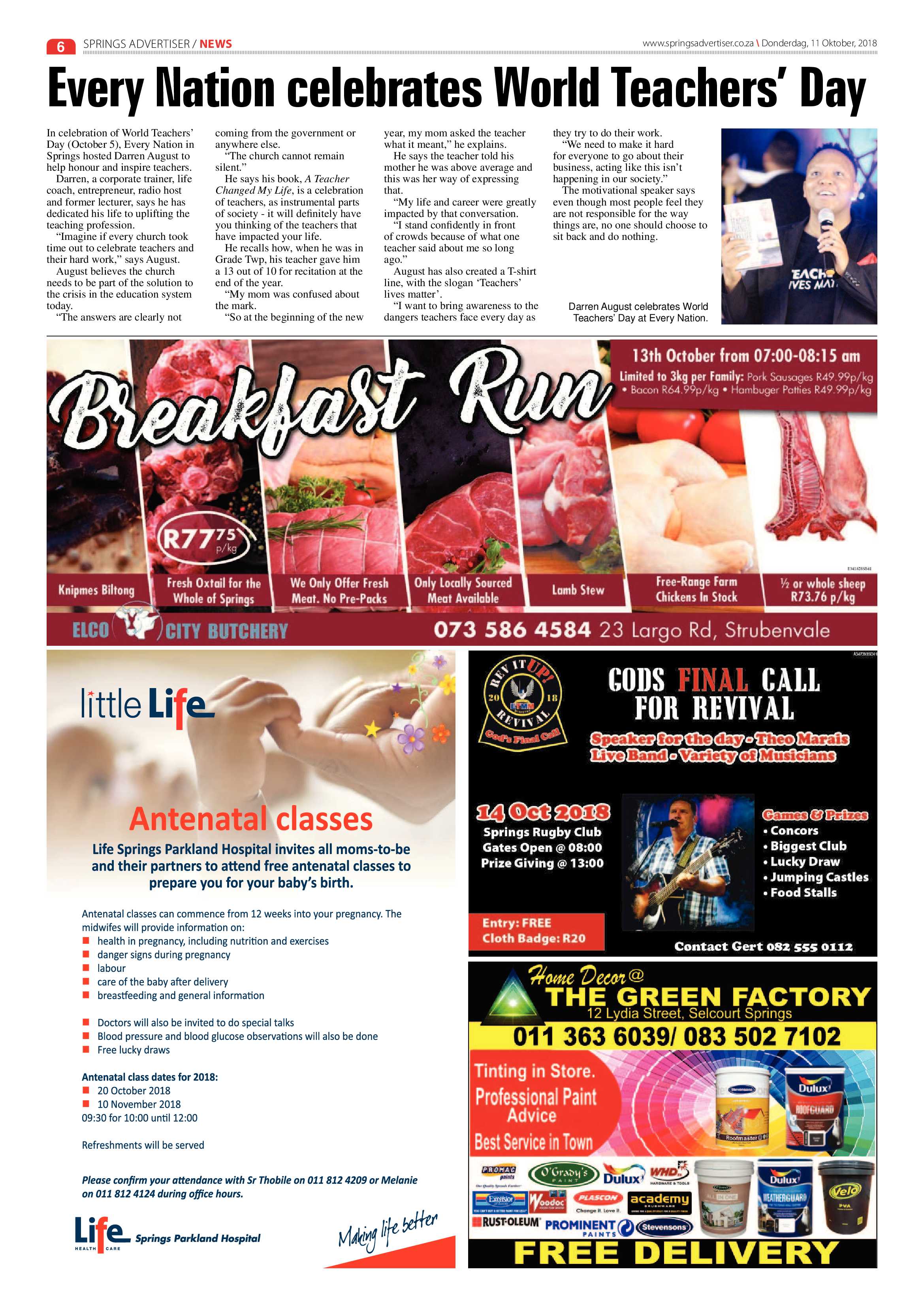 Springs Advertiser 11 October 2018 page 6