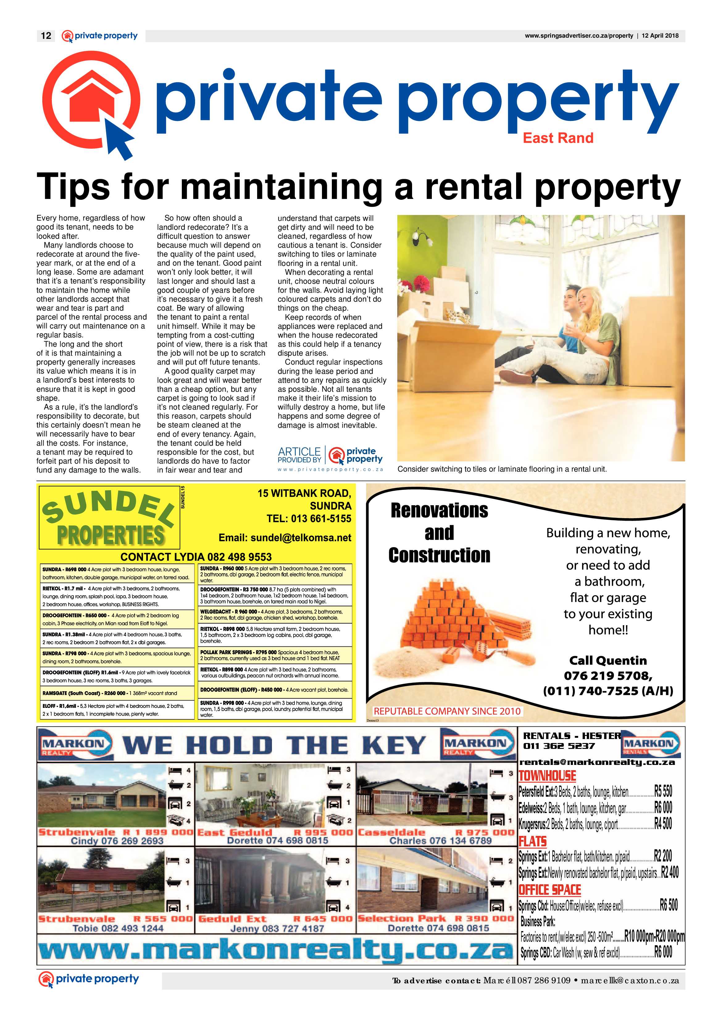 Springs Advertiser 12 April 2018 page 12