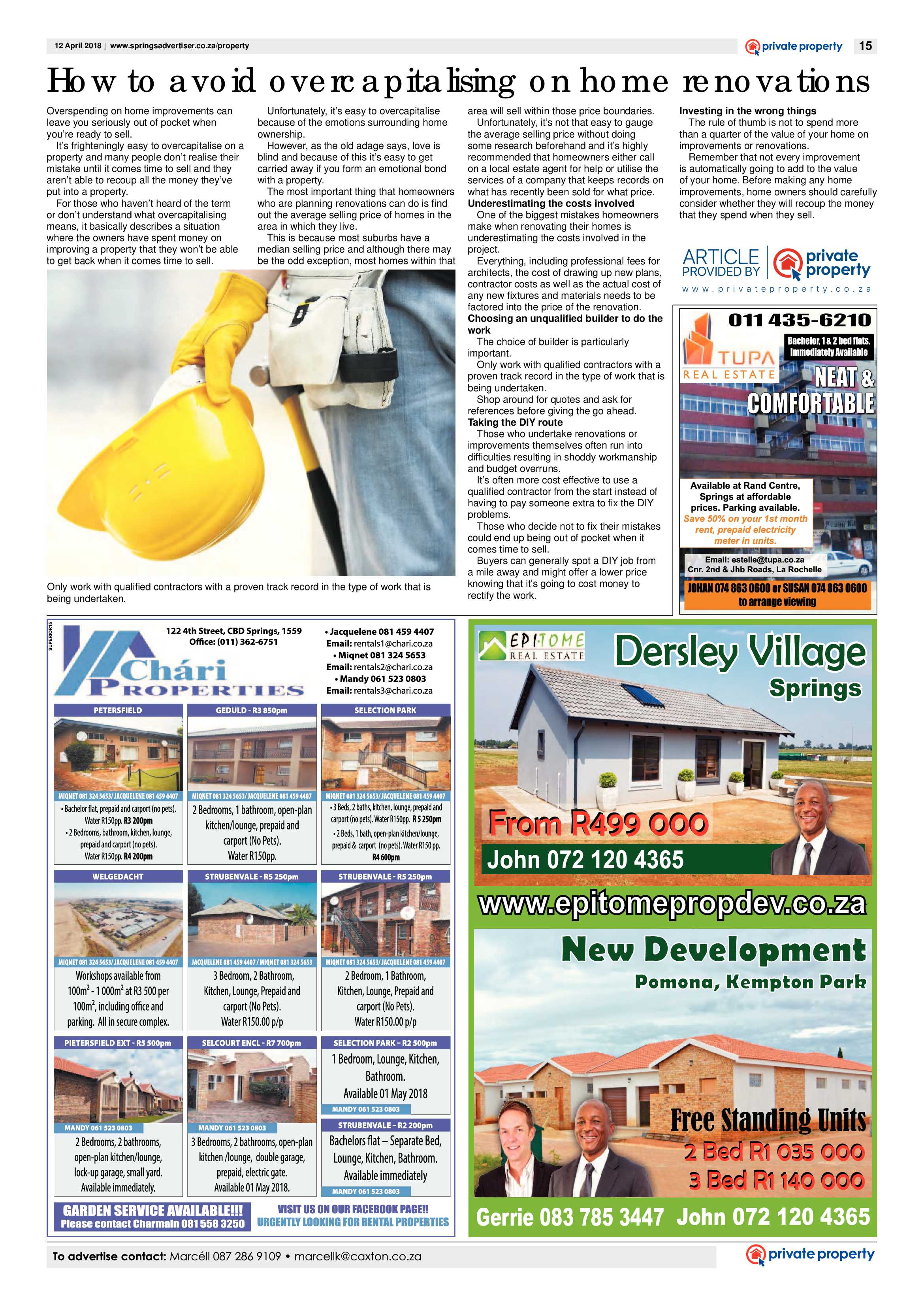 Springs Advertiser 12 April 2018 page 15