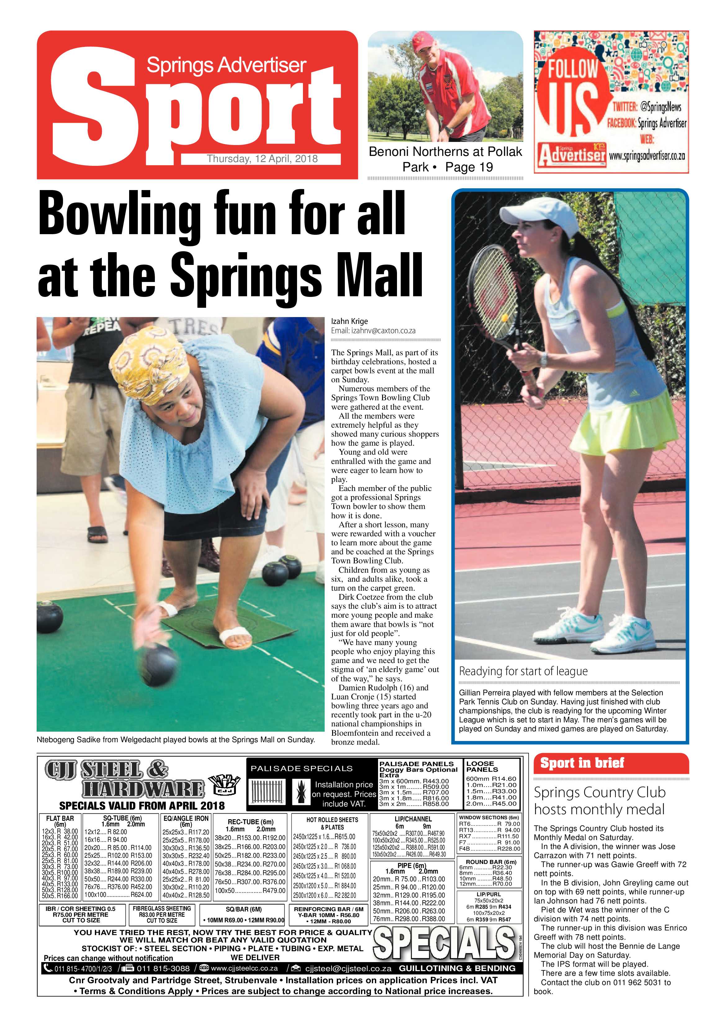 Springs Advertiser 12 April 2018 page 20