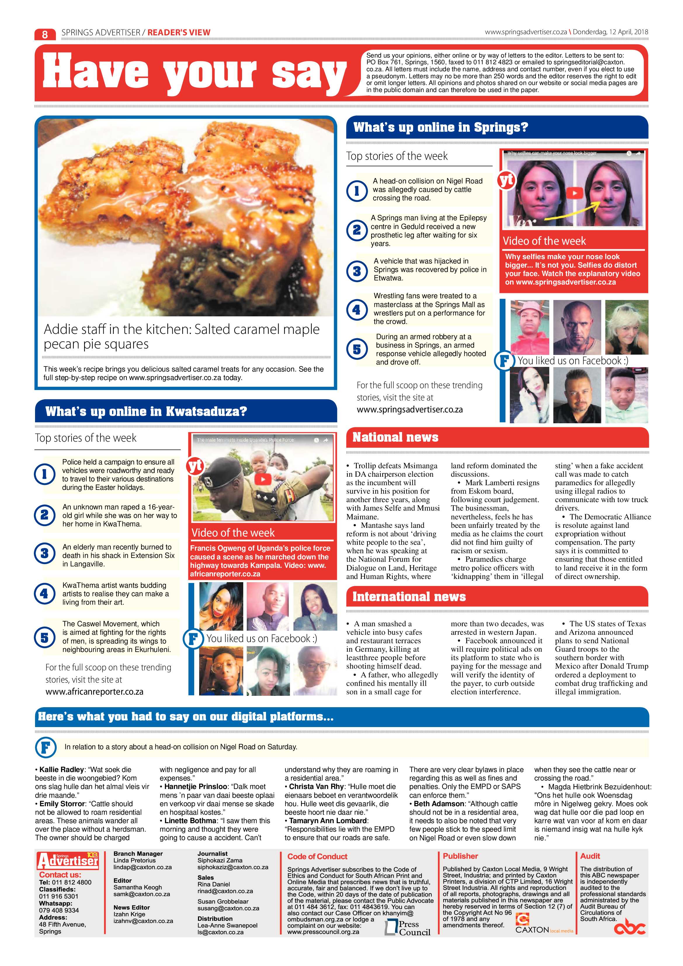 Springs Advertiser 12 April 2018 page 8