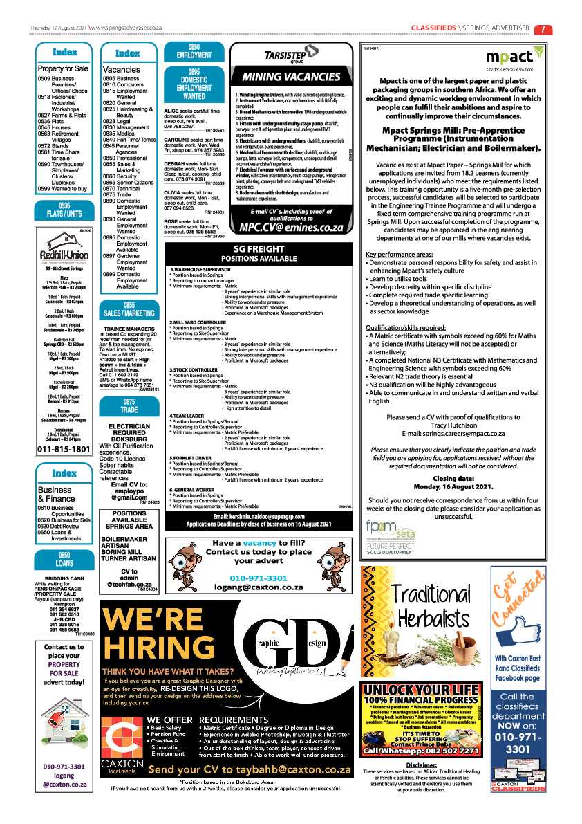 Springs Advertiser 12 August 2021 page 7