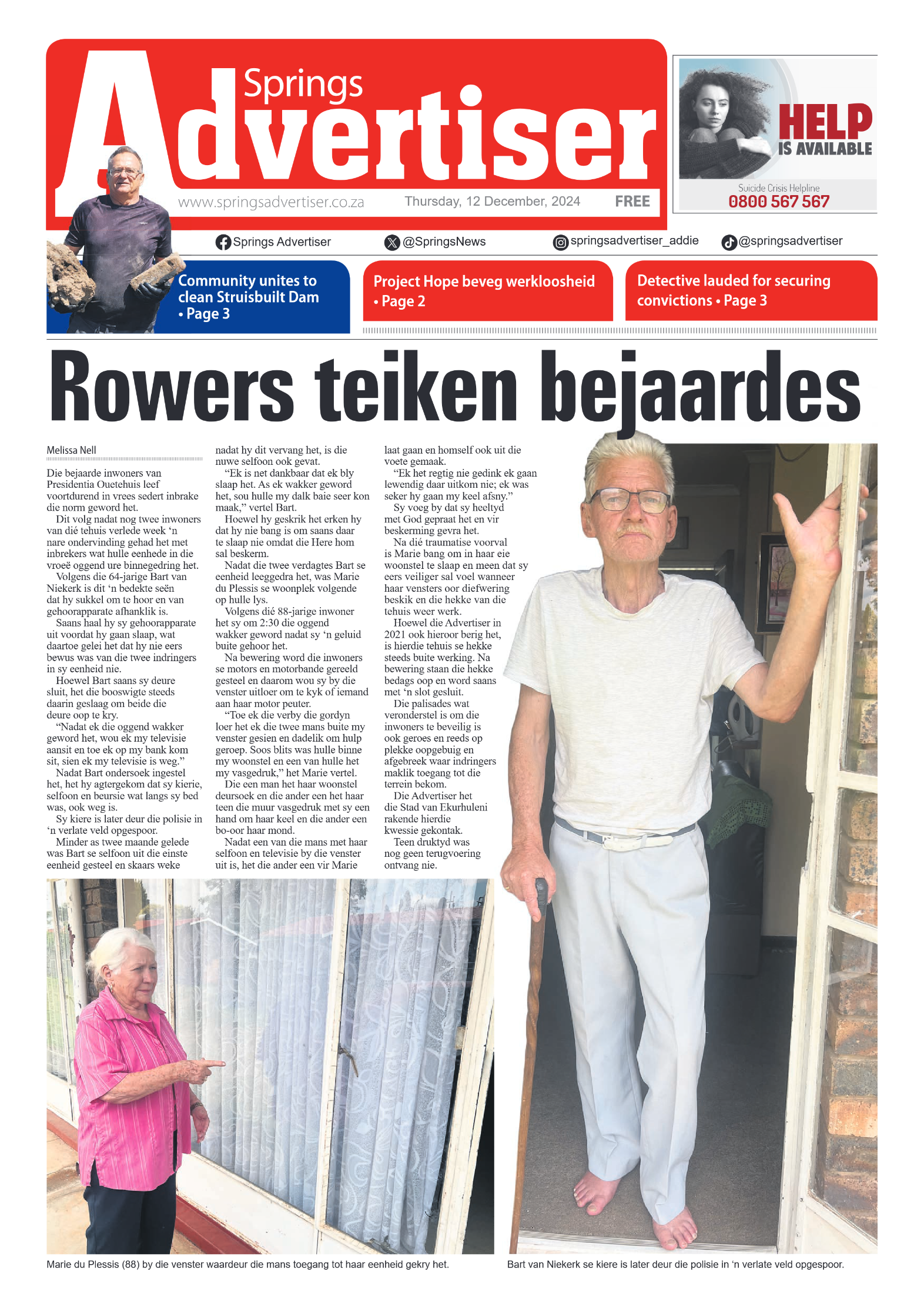 Springs Advertiser 12 December 2024 page 1