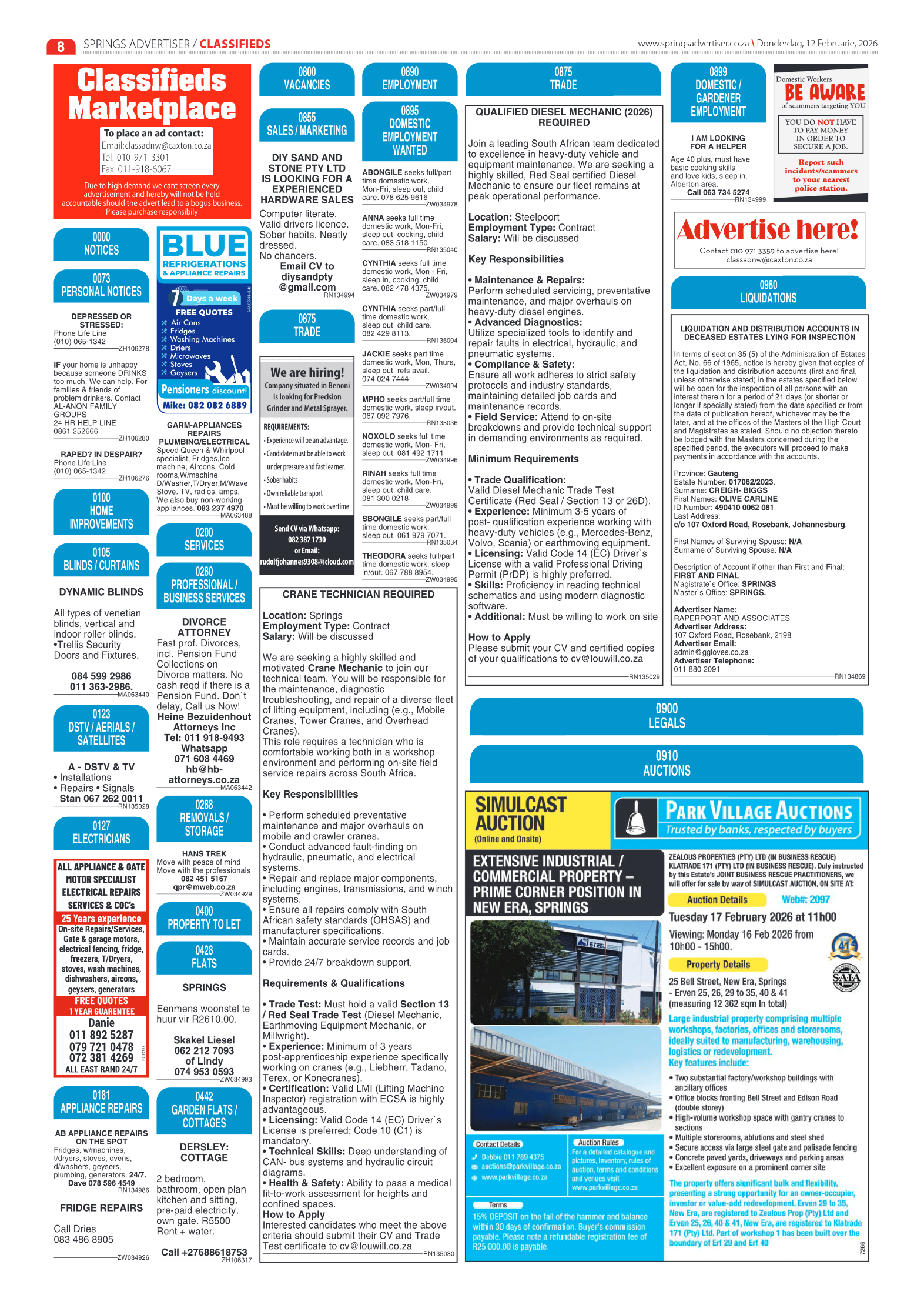 Springs Advertiser 12 February 2026 page 8