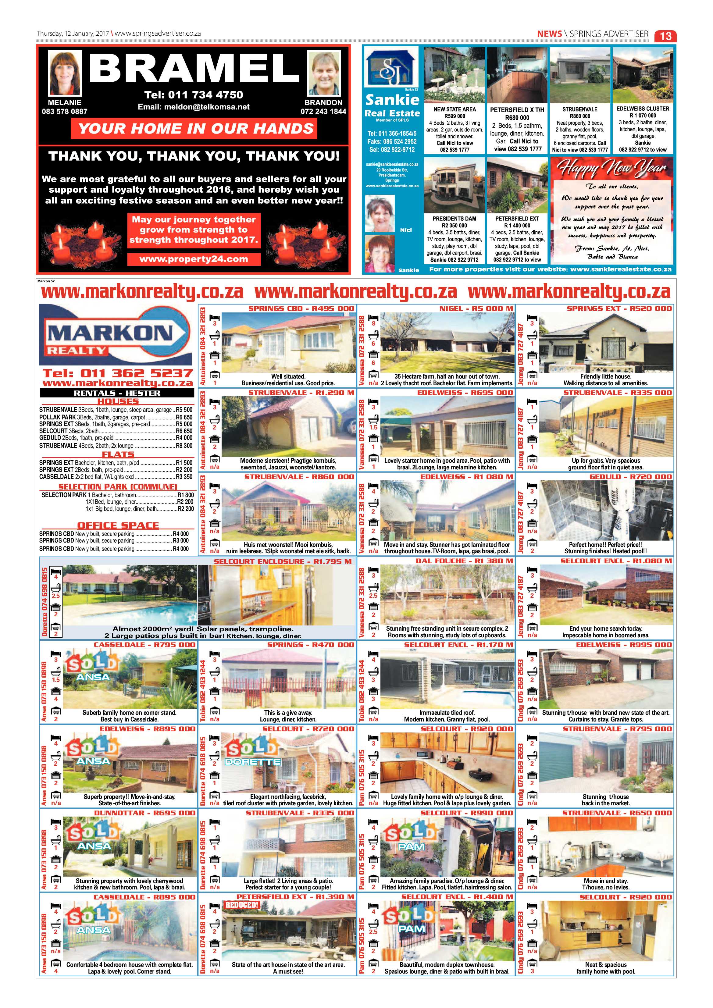 Springs Advertiser 12 January 2017 page 13