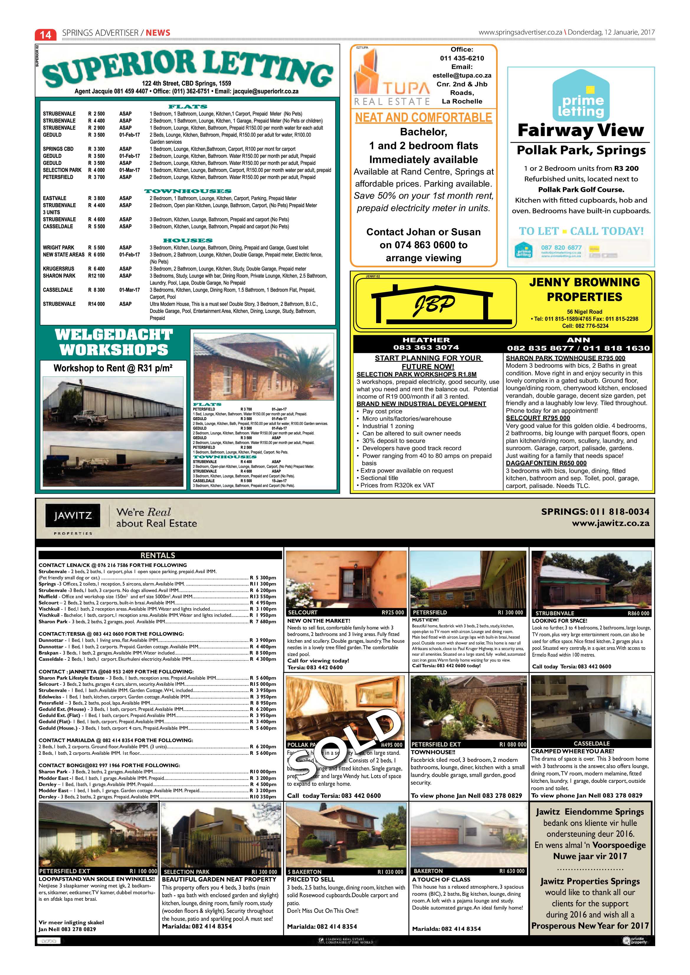 Springs Advertiser 12 January 2017 page 14